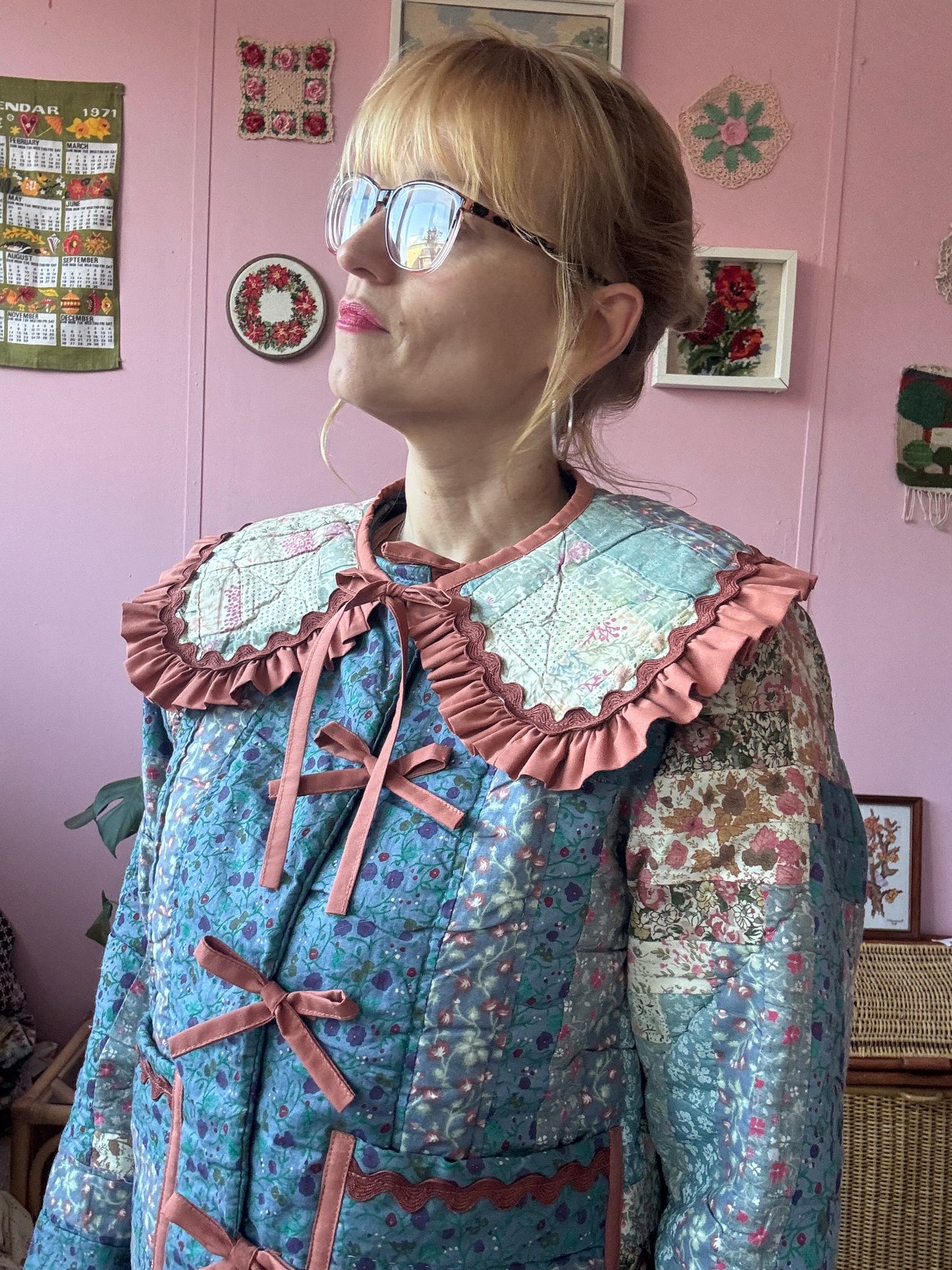 Blue patchwork jacket
