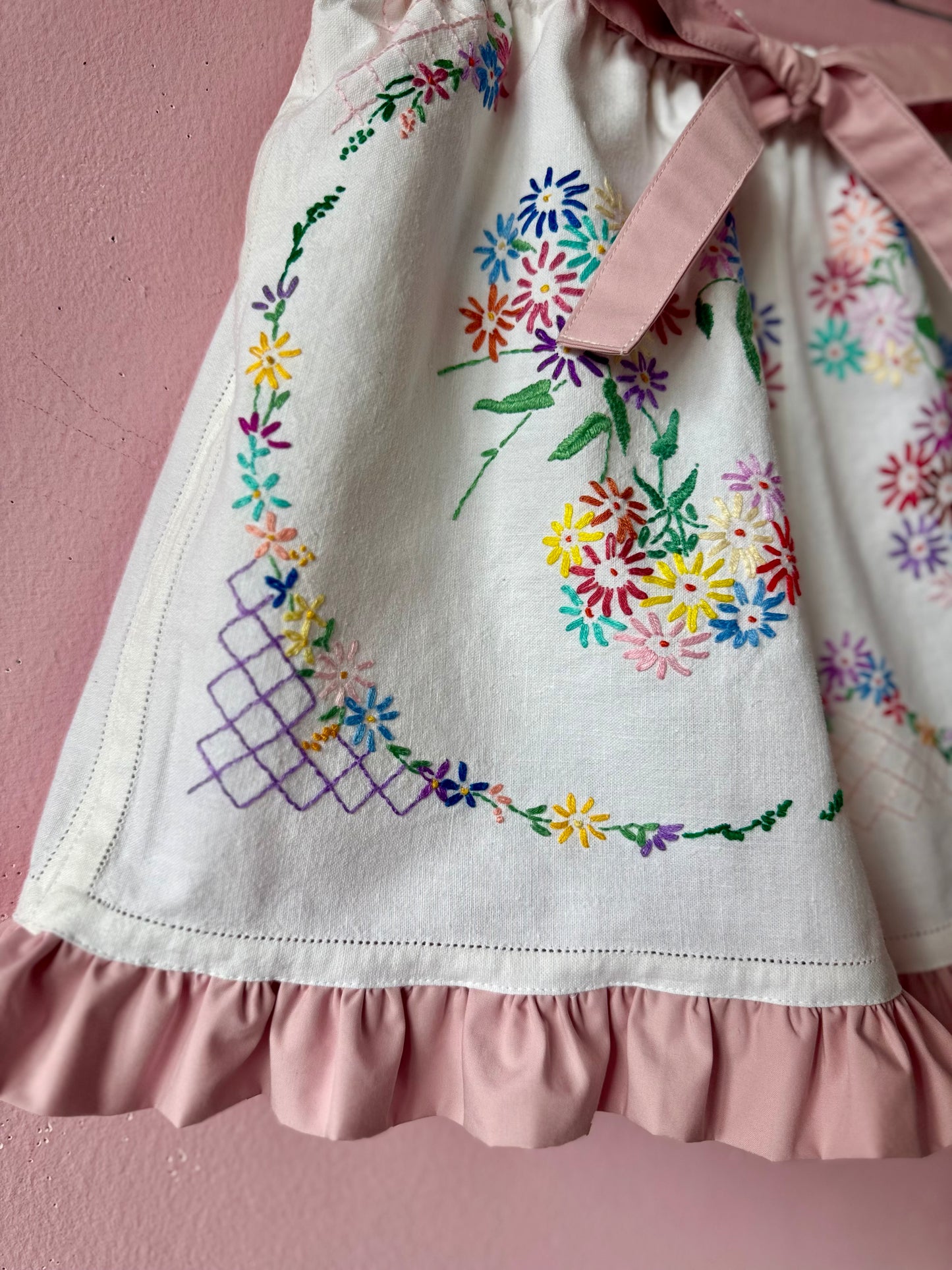 Floral shorts with pink frill