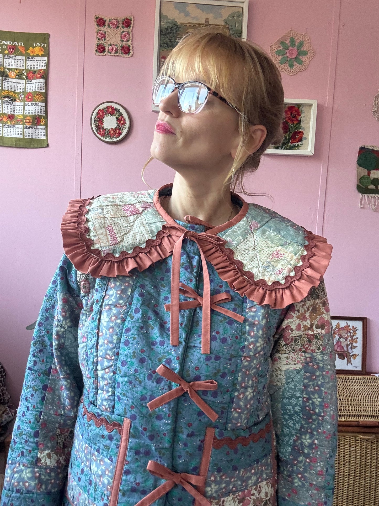 Blue patchwork jacket