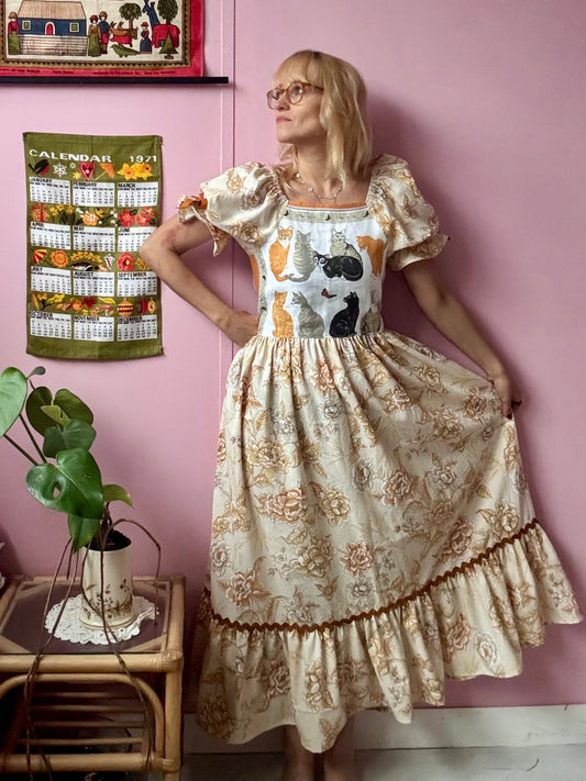 Cats teatowel maxi dress
