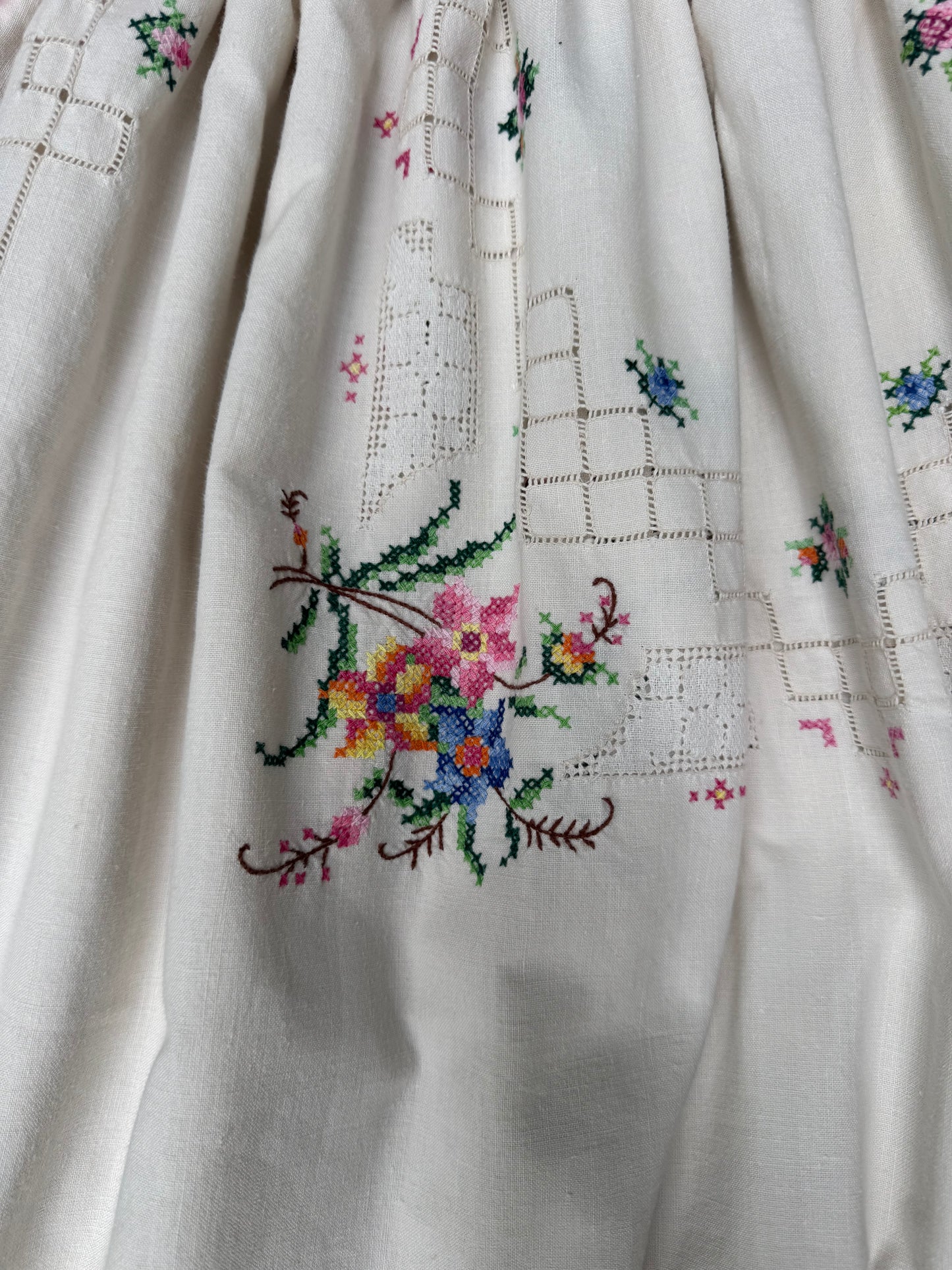 Embroidery and pink gingham set
