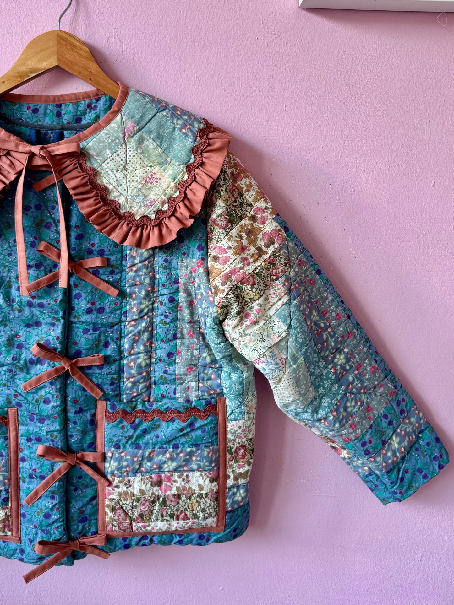 Blue patchwork jacket