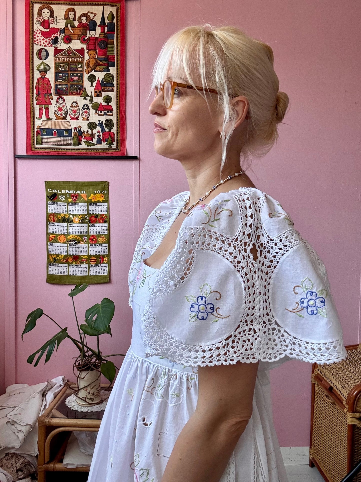 Floral and lace maxi dress