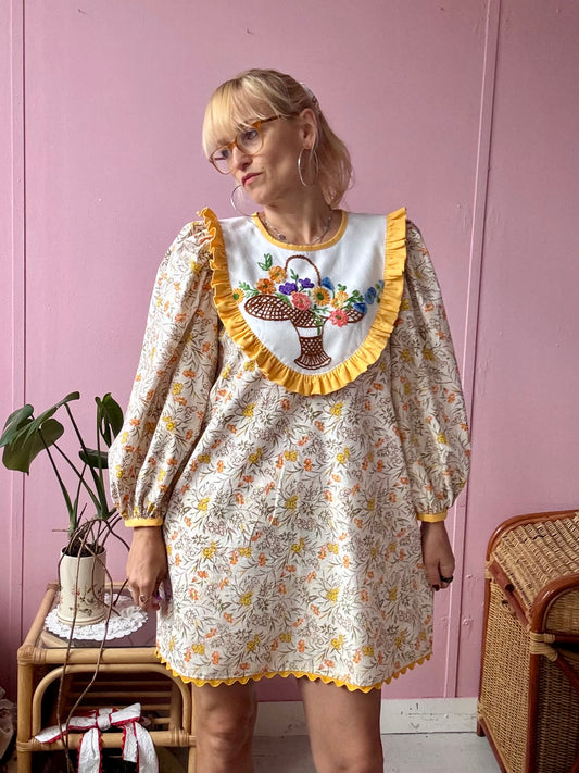 Yellow/orange floral mini dress