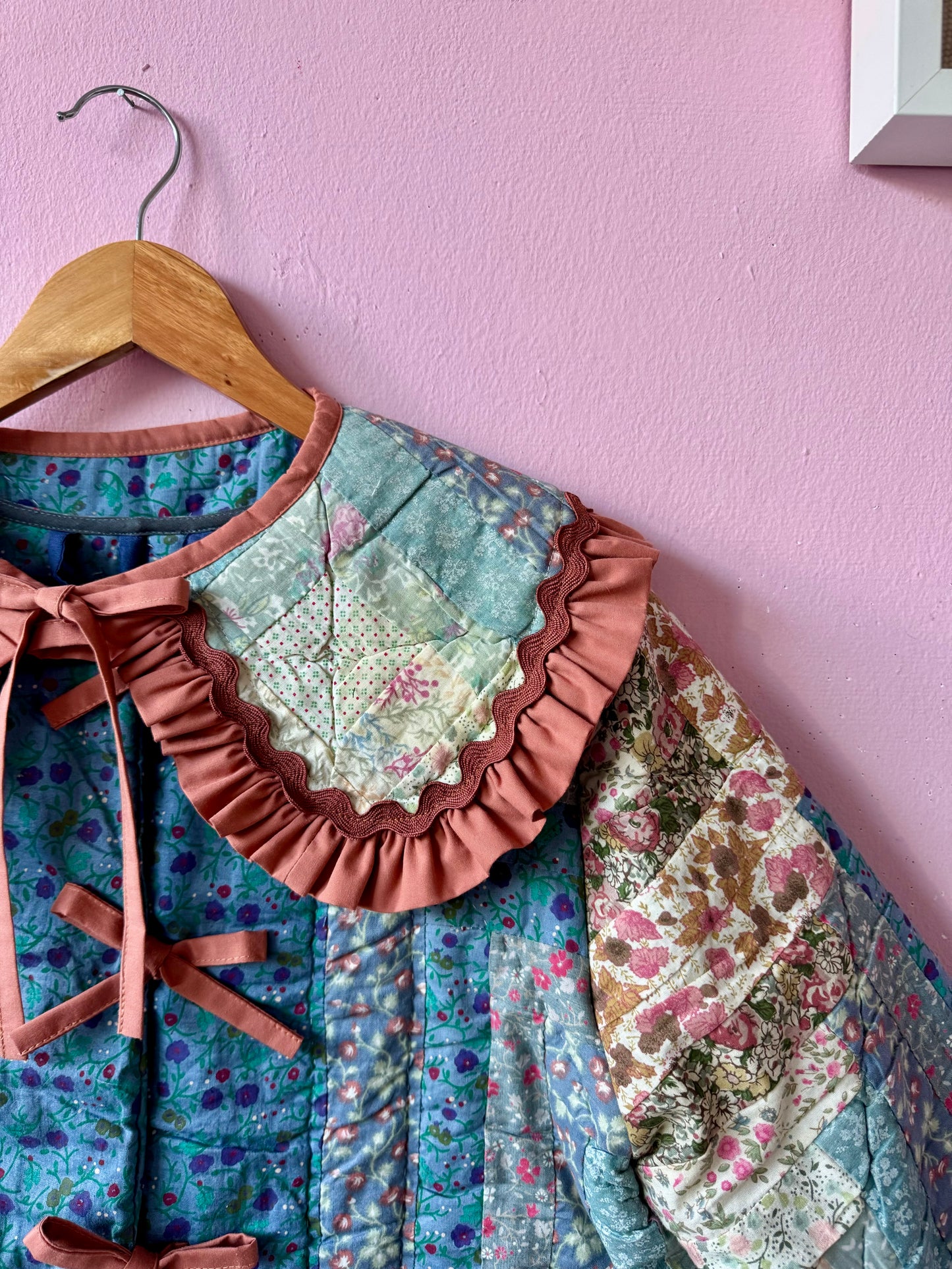 Blue patchwork jacket