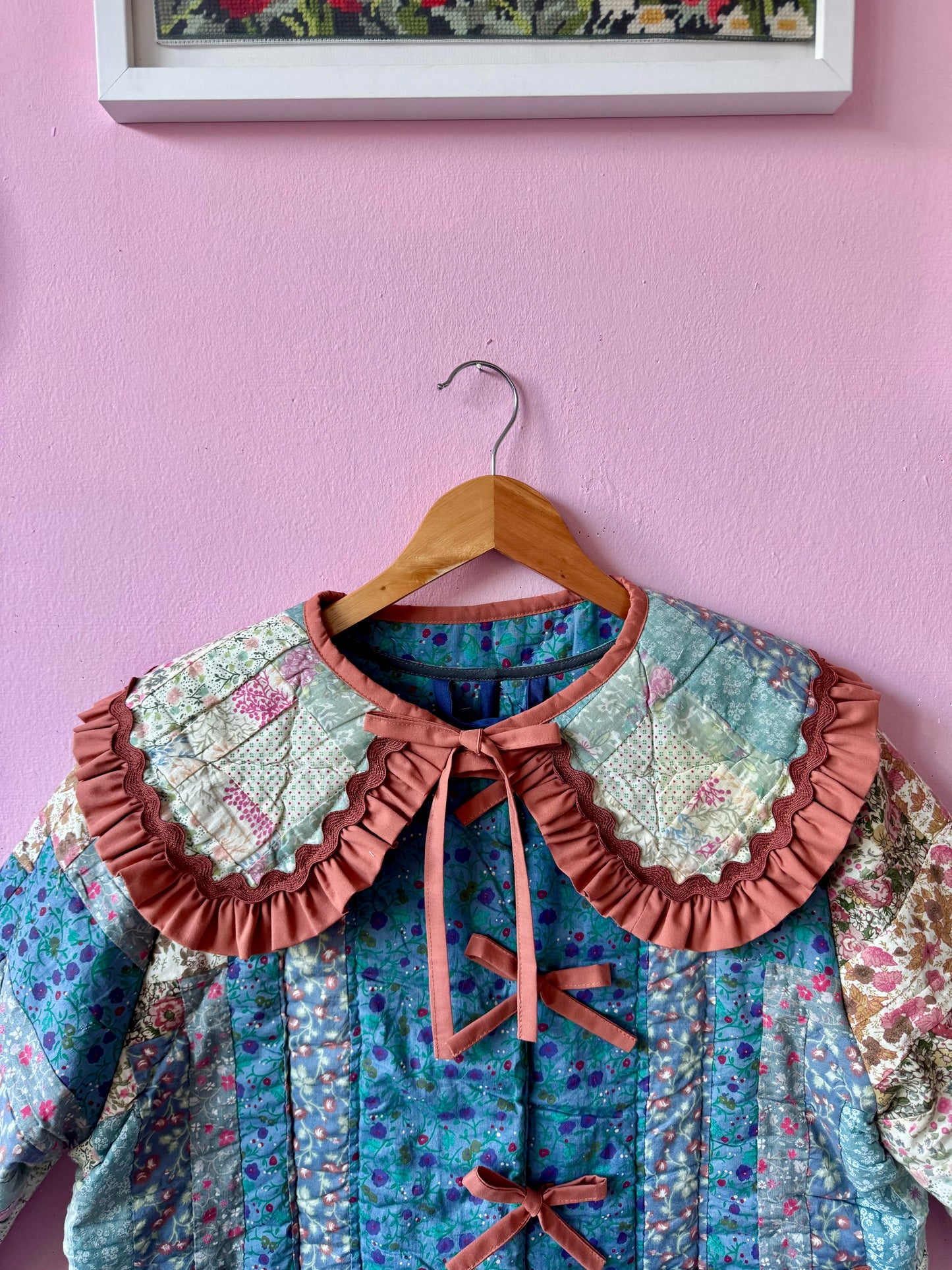 Blue patchwork jacket