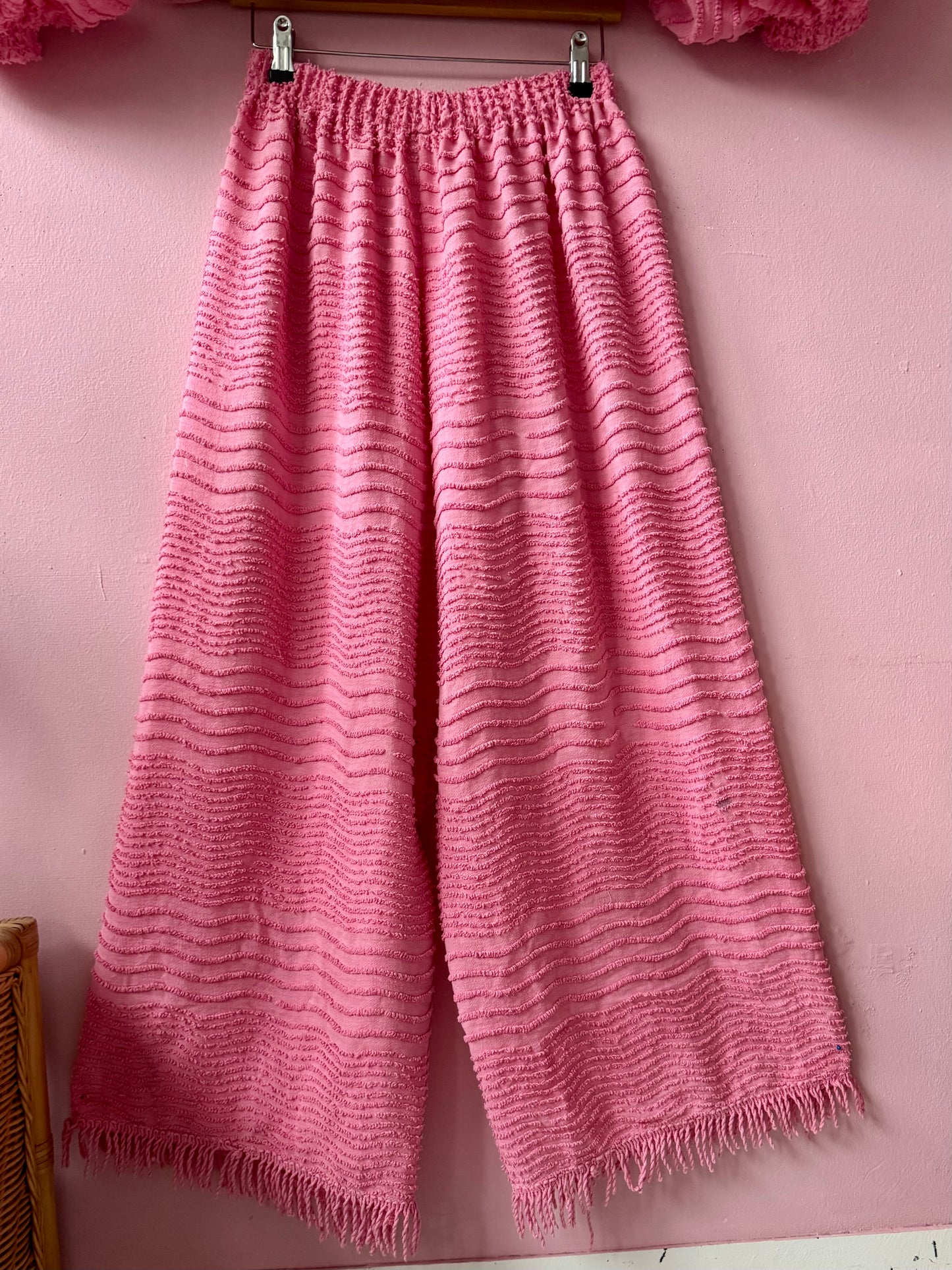 Pink floral and candlewick set