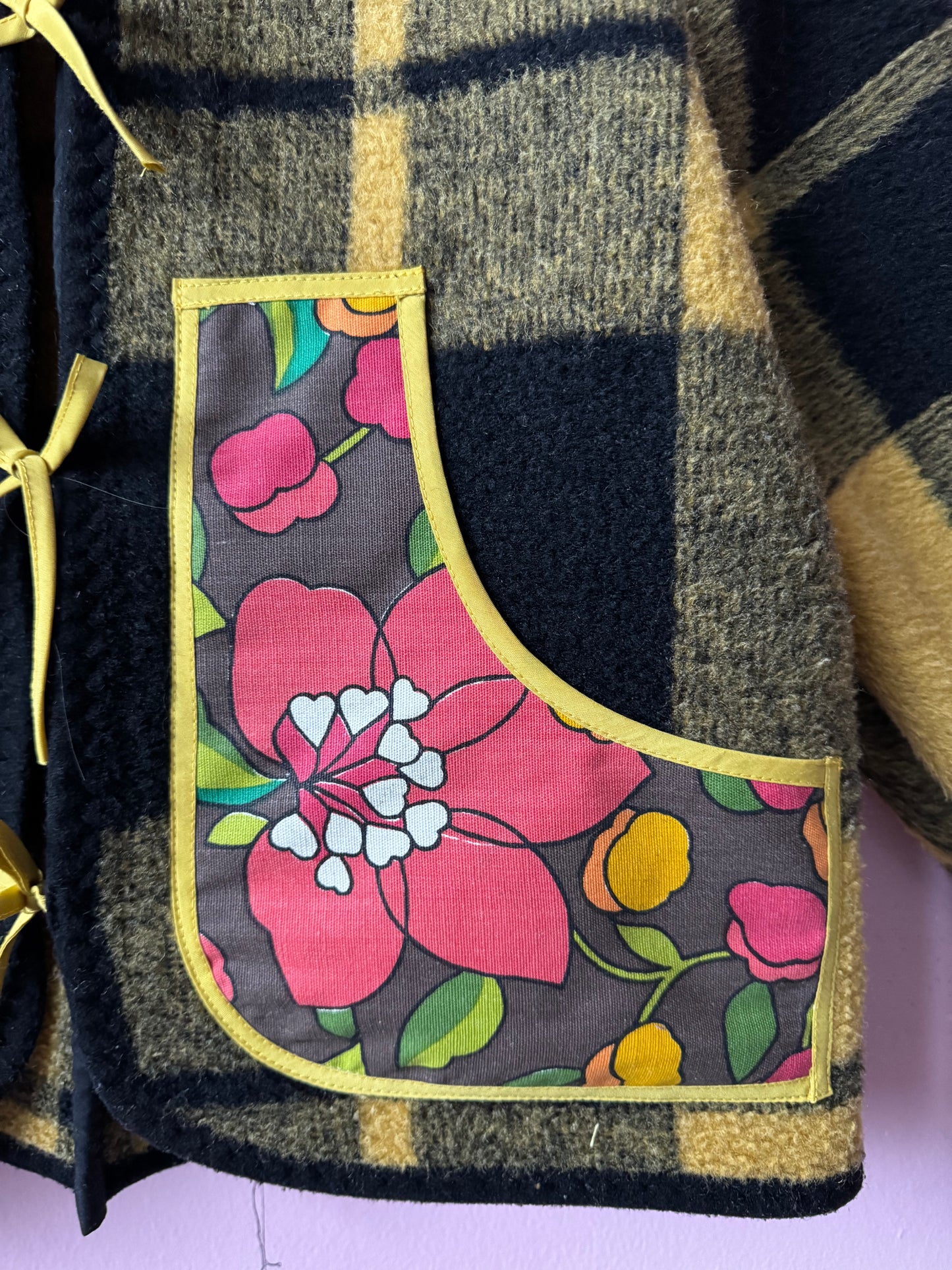 Black and yellow blanket jacket