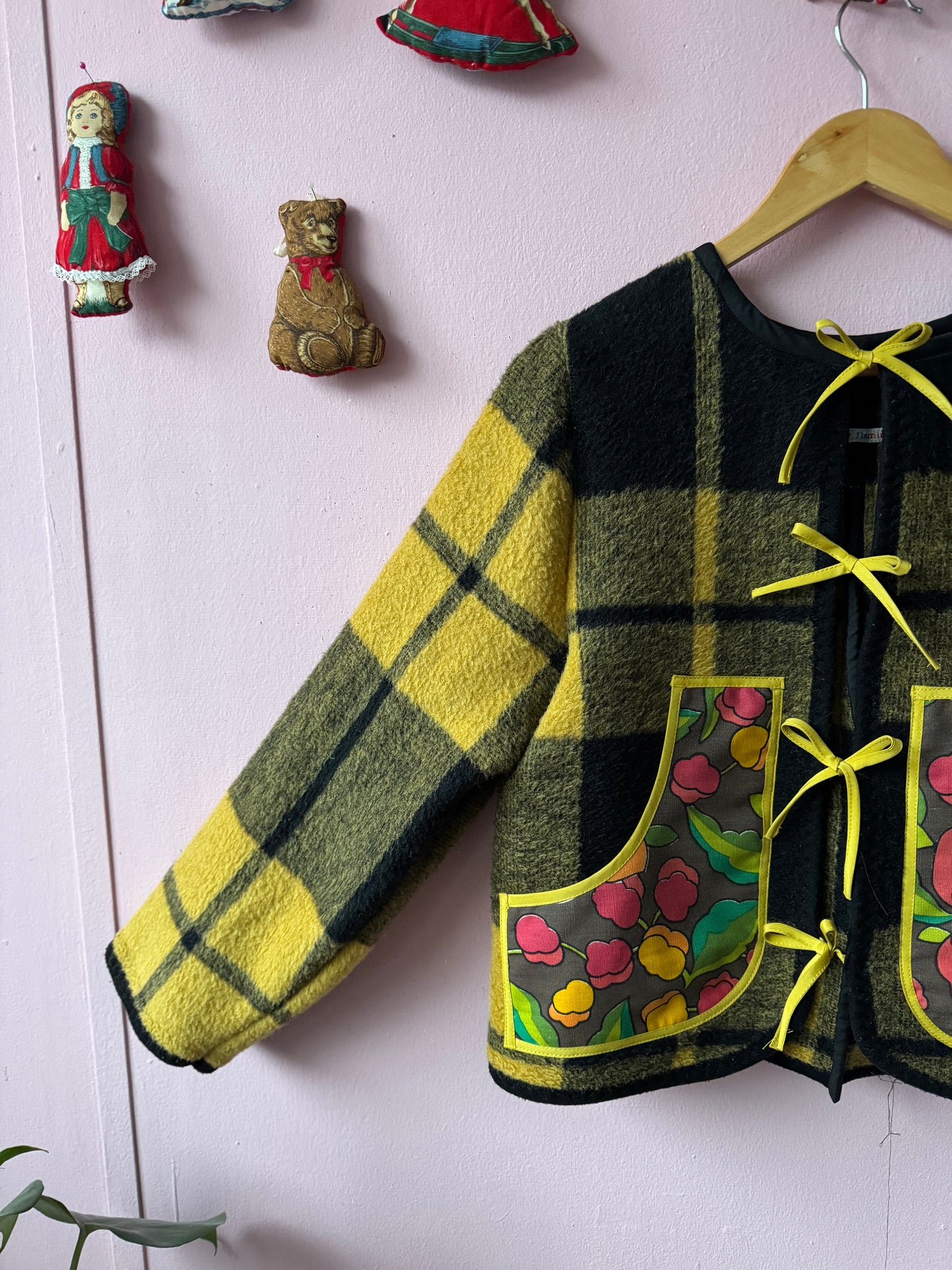 Black and yellow blanket jacket