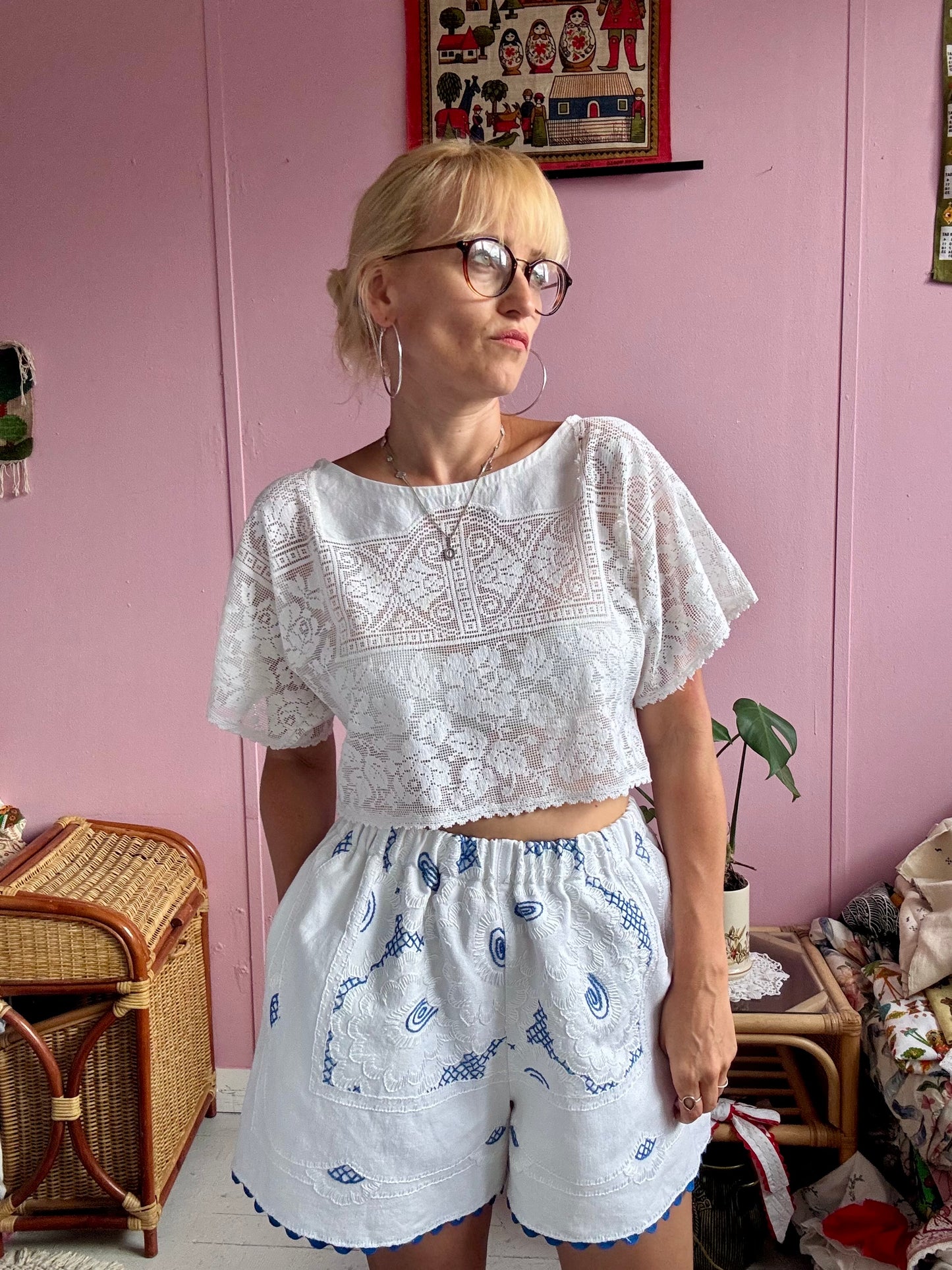 Ivory lace basic top