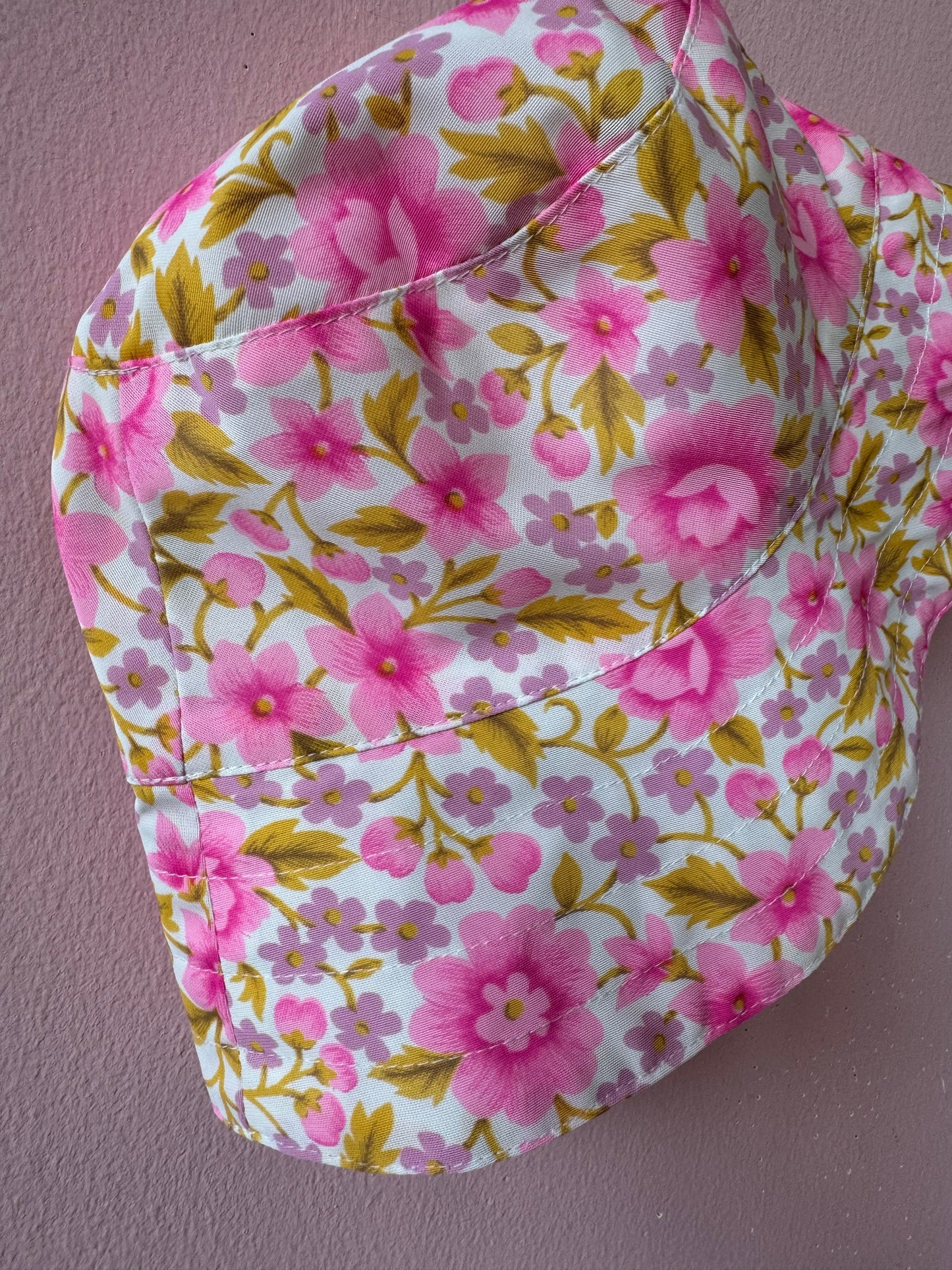 Pink and lilac floral bucket hat