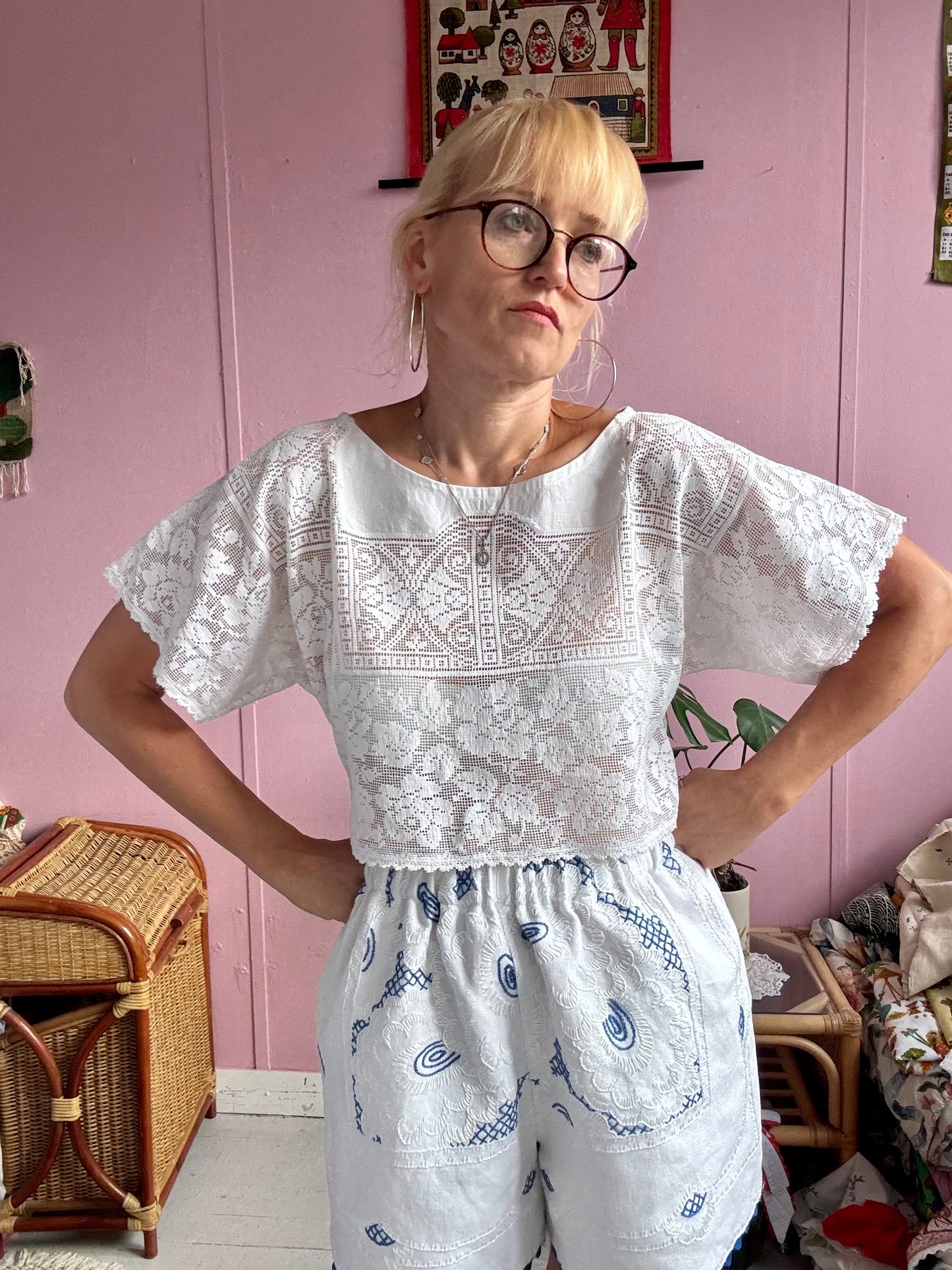 Ivory lace basic top