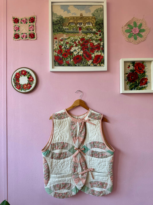 Patchwork peachy vest