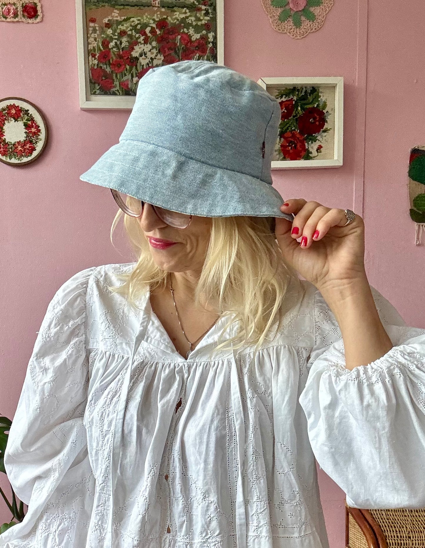 Vintage Levi’s denim and print reversible bucket hat