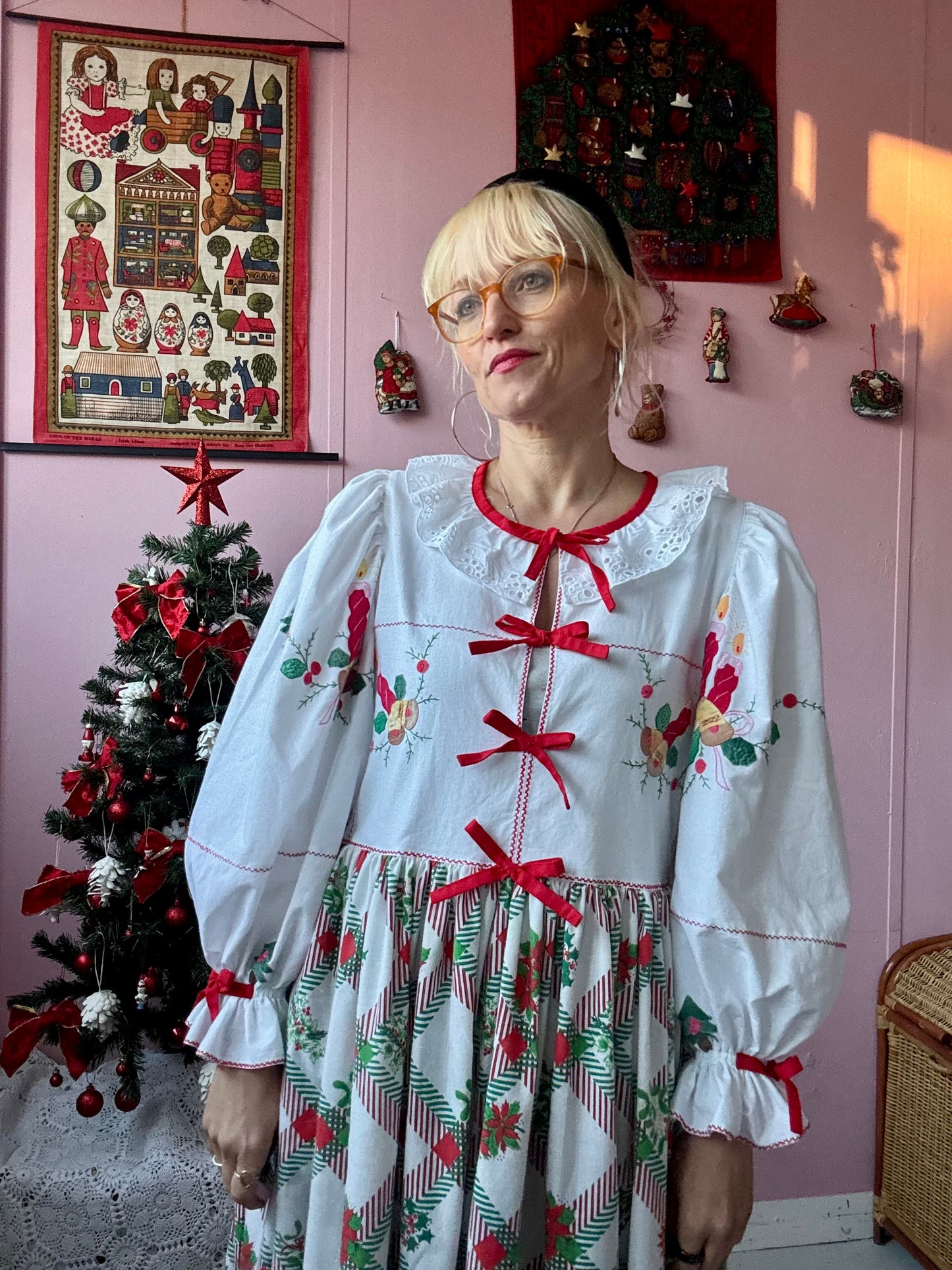 Christmas dress with bows