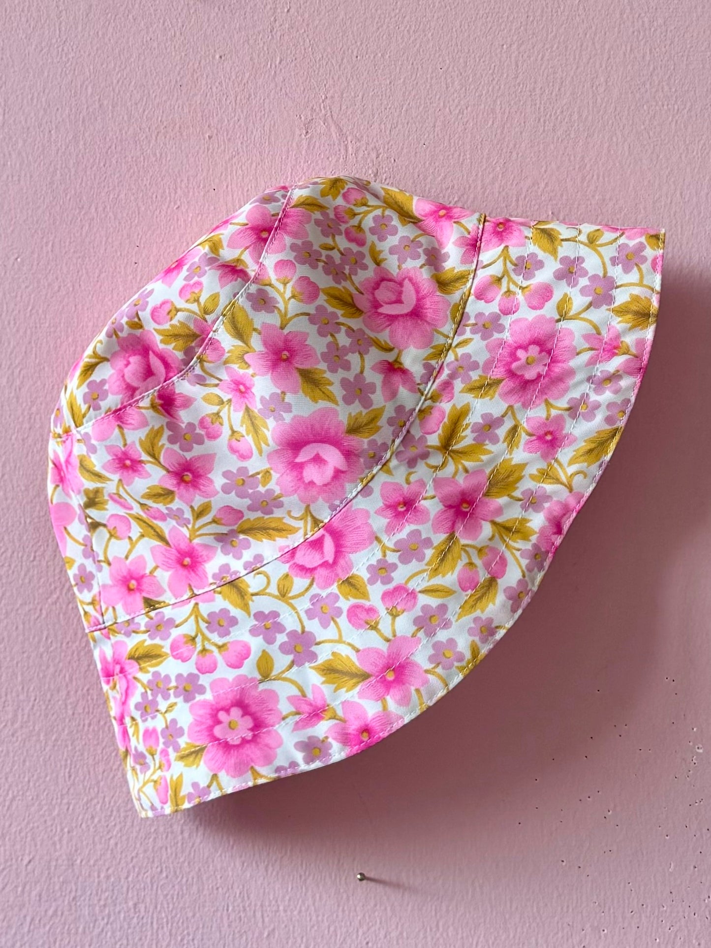 Pink and lilac floral bucket hat