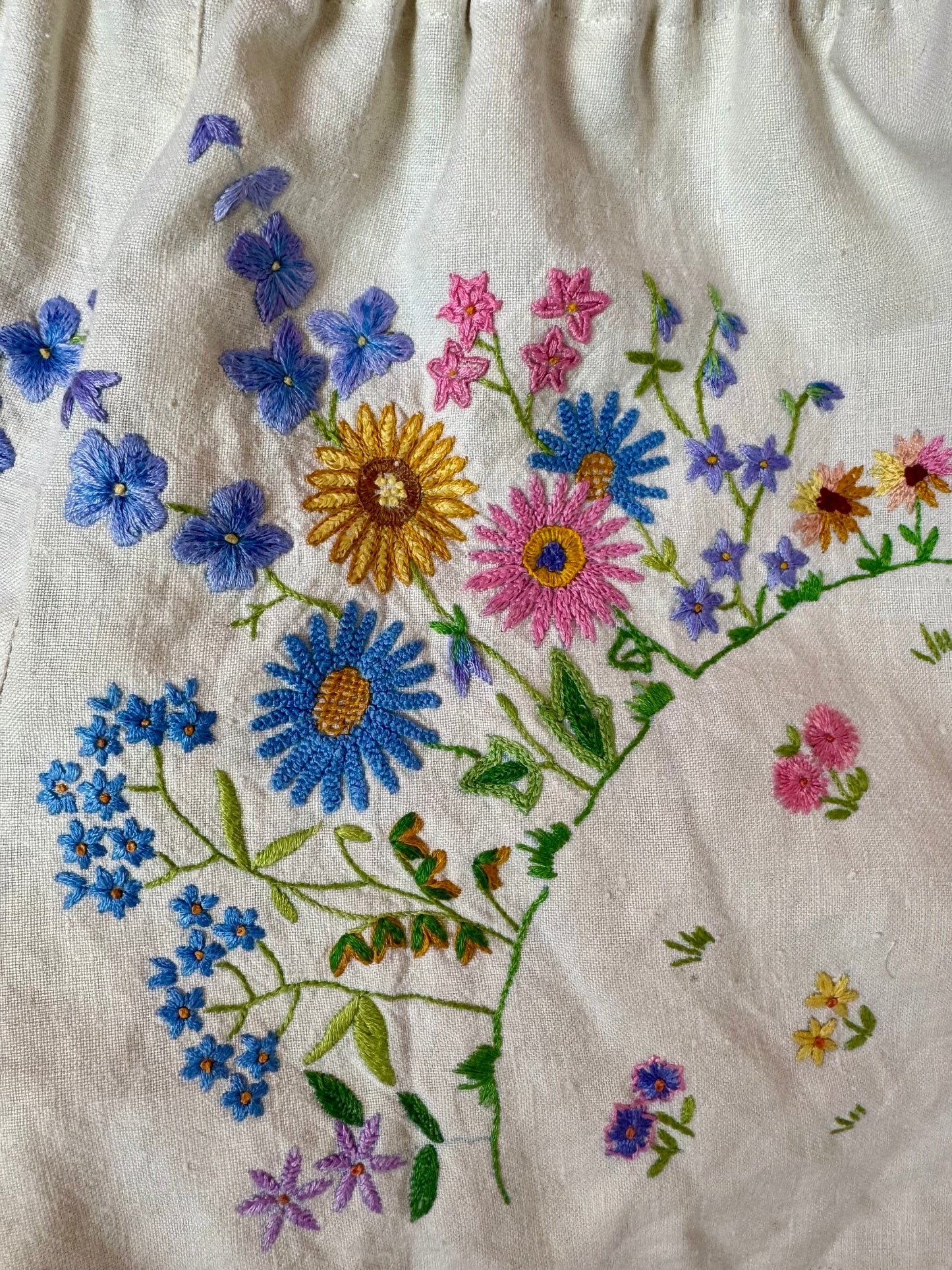 Floral shorts with green ric rac