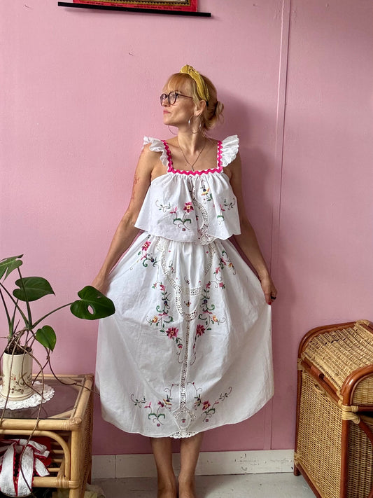 Skirt set with pink ric rac