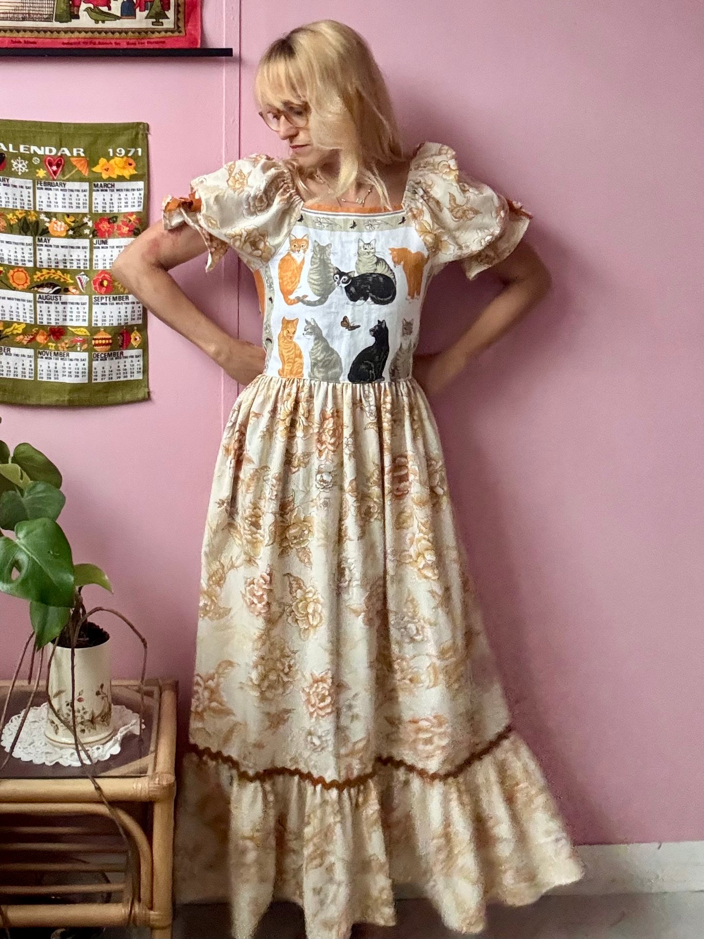 Cats teatowel maxi dress