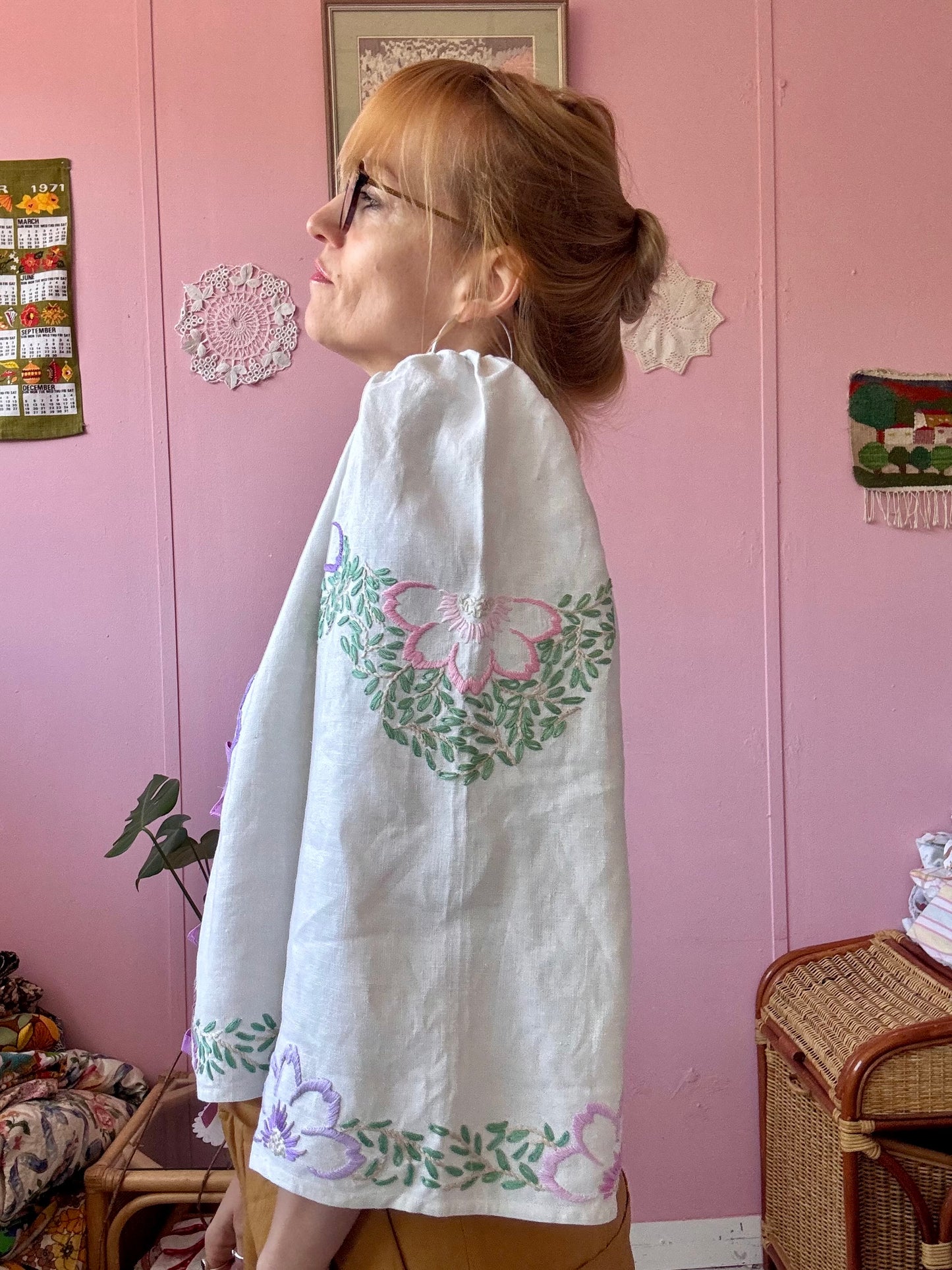 Pink and lilac floral blouse