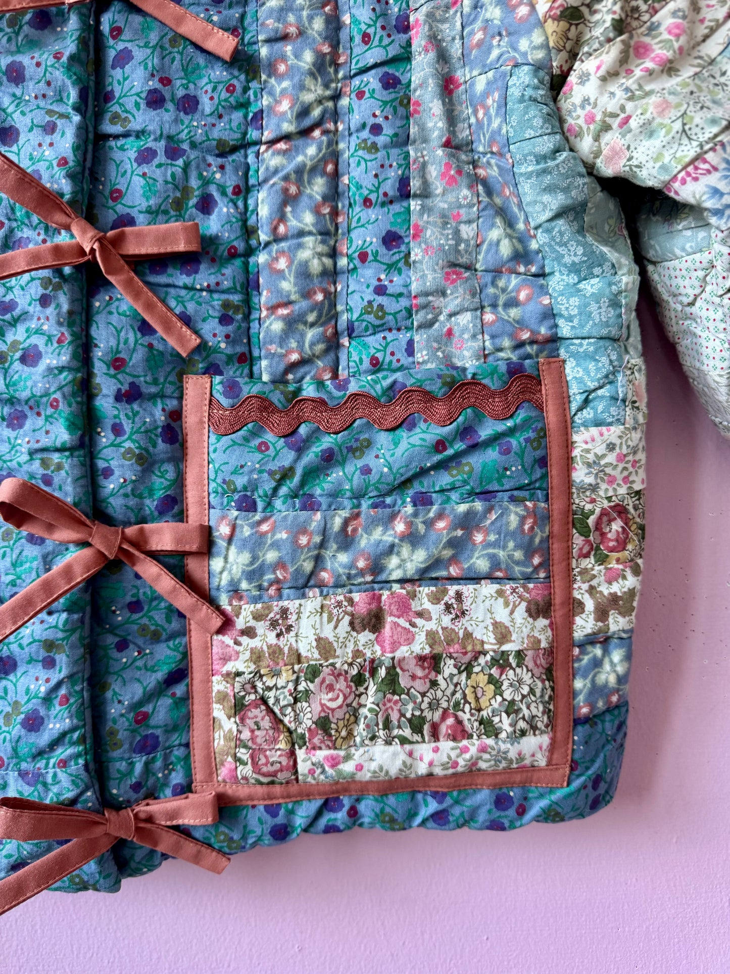 Blue patchwork jacket