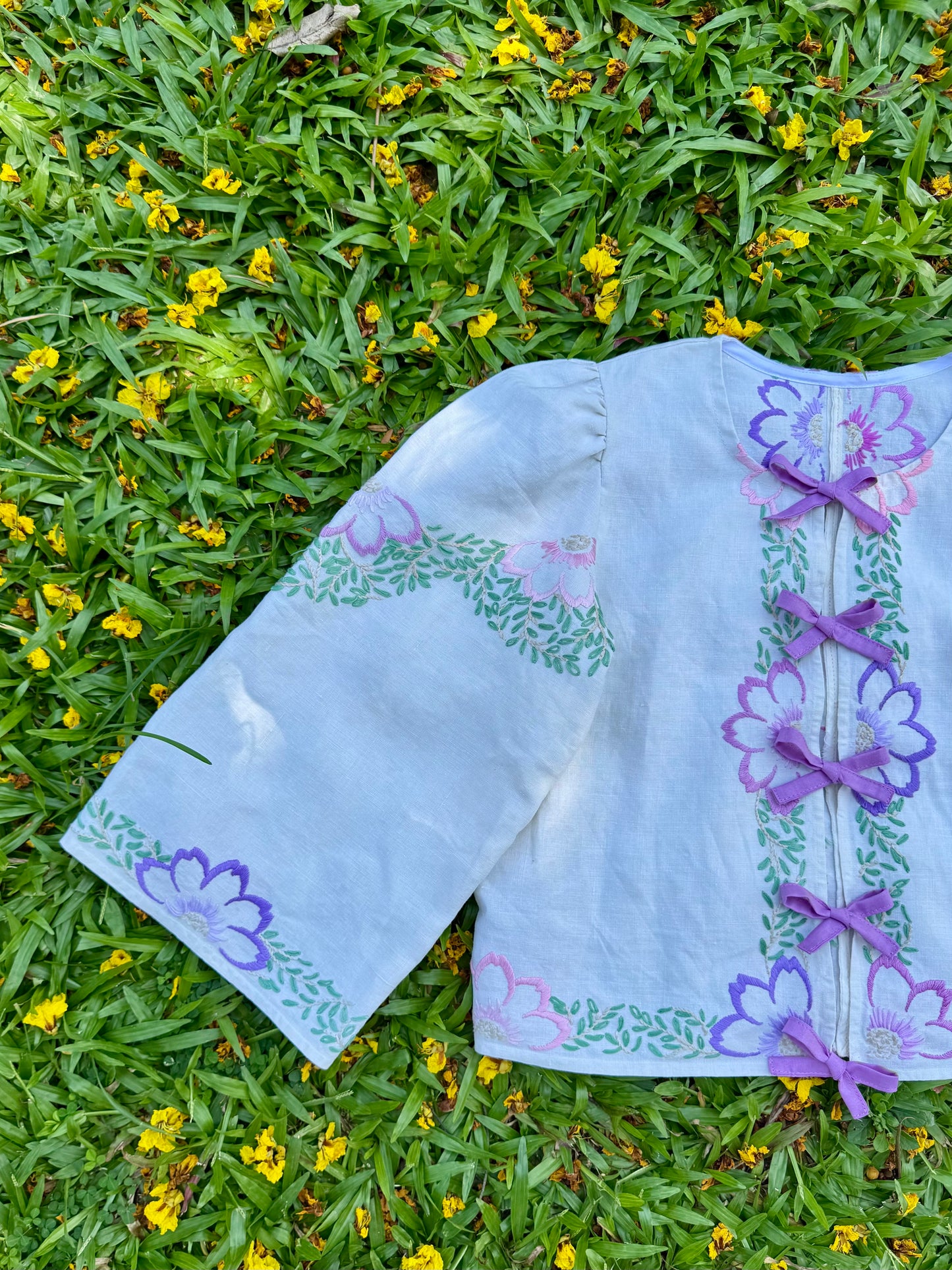 Pink and lilac floral blouse