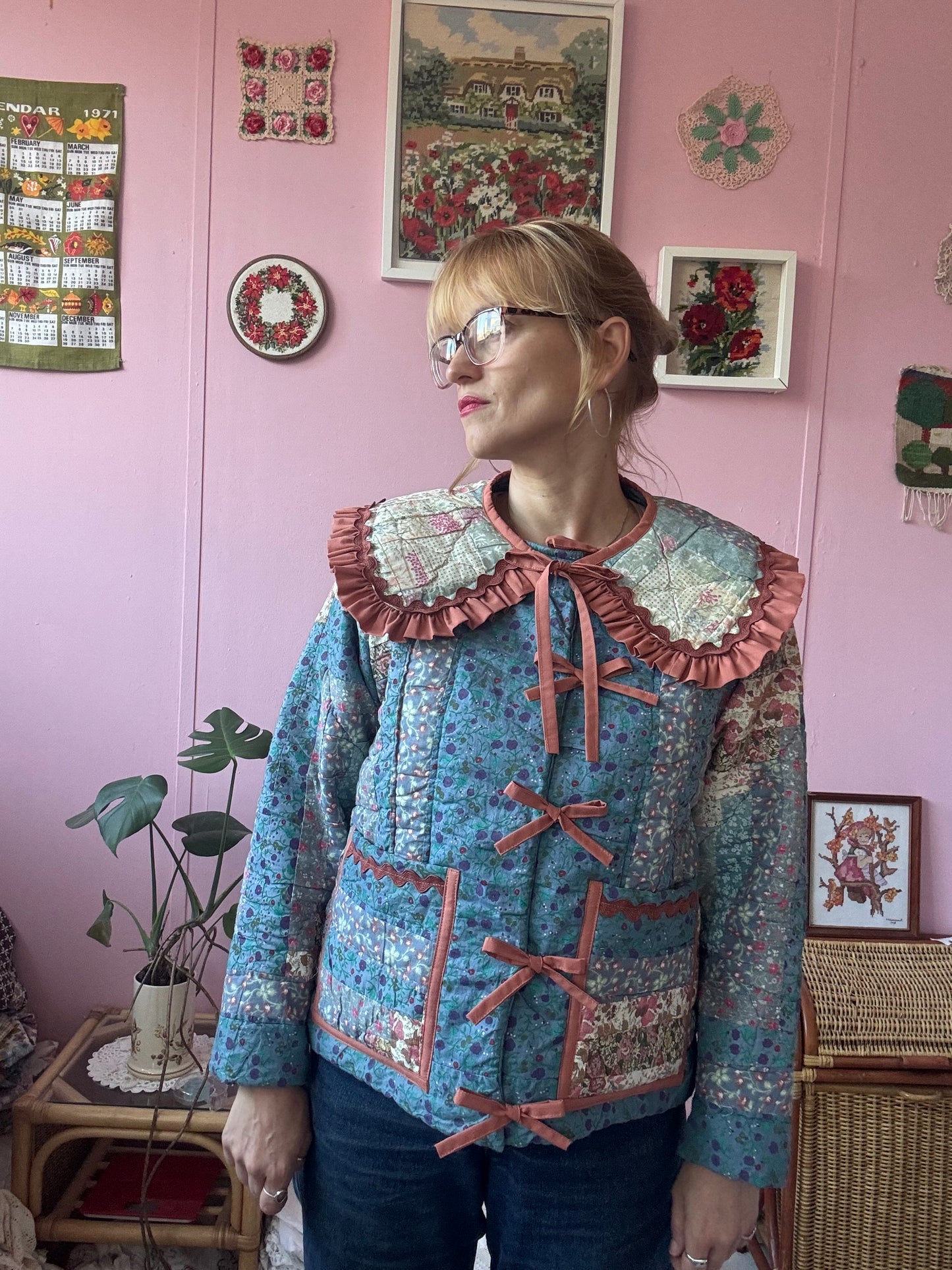 Blue patchwork jacket