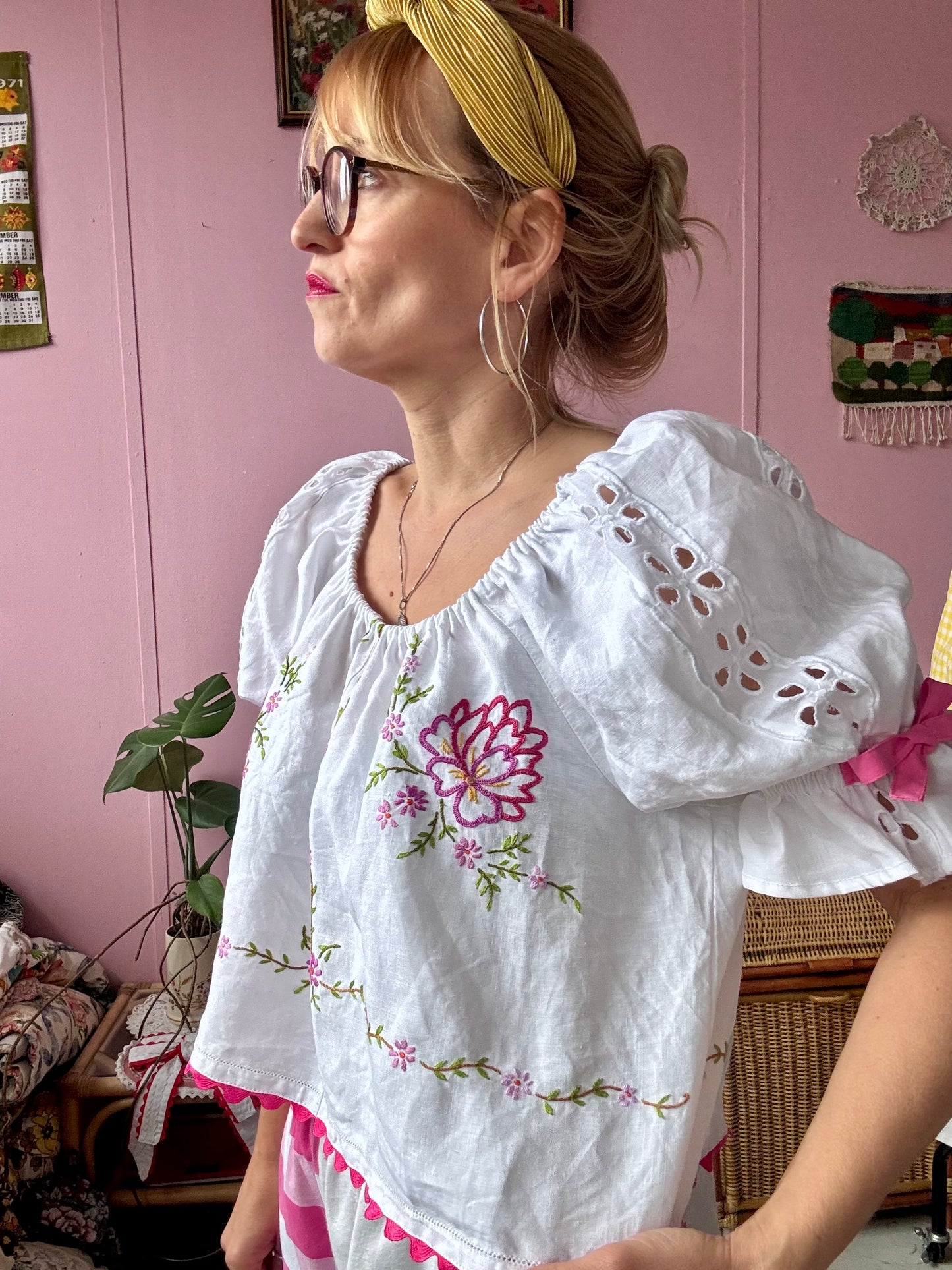 White floral top
