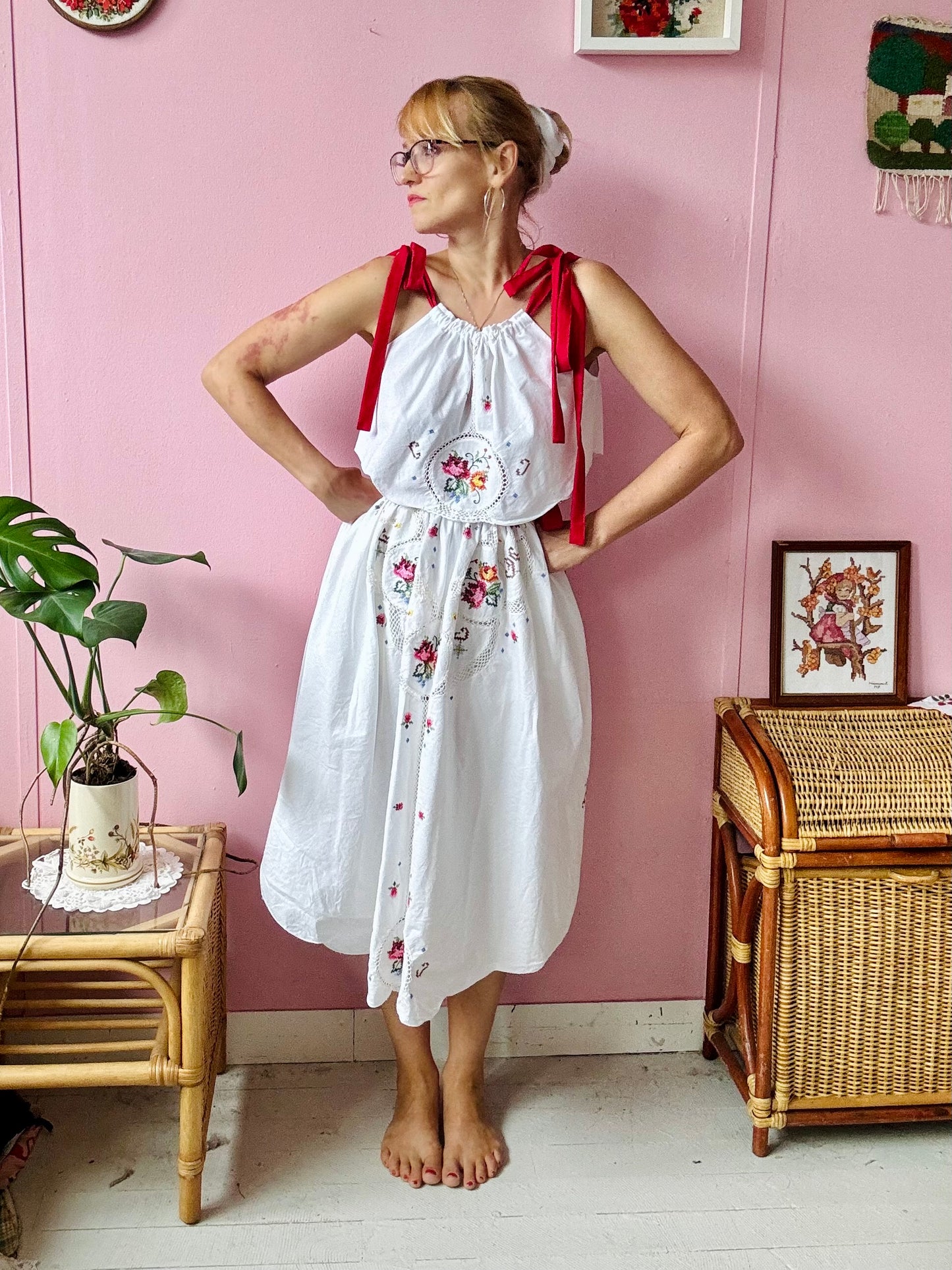 Cross stitch skirt and top set