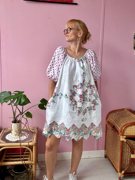 Patchwork and dots dress