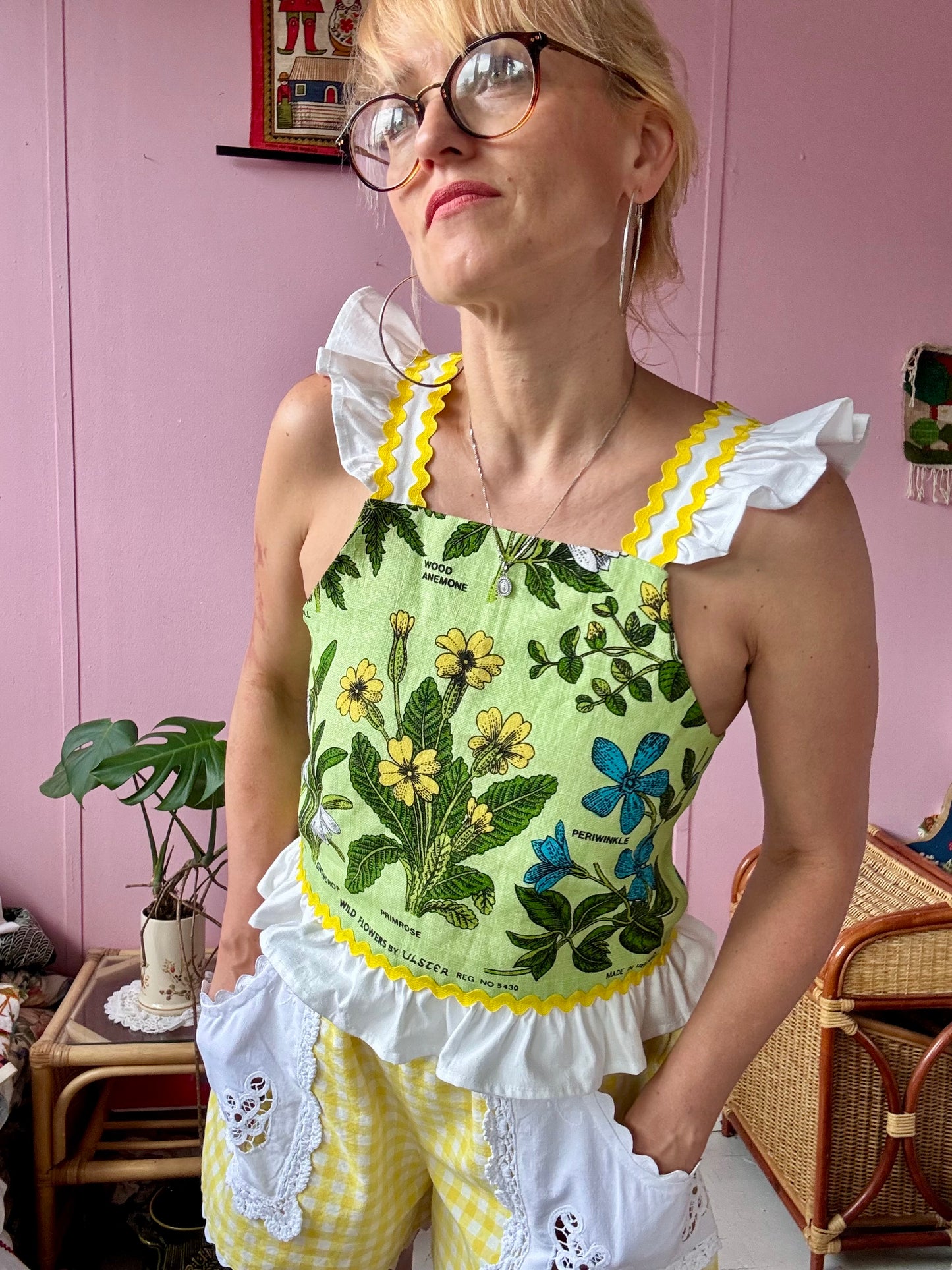 Vintage teatowel summer top