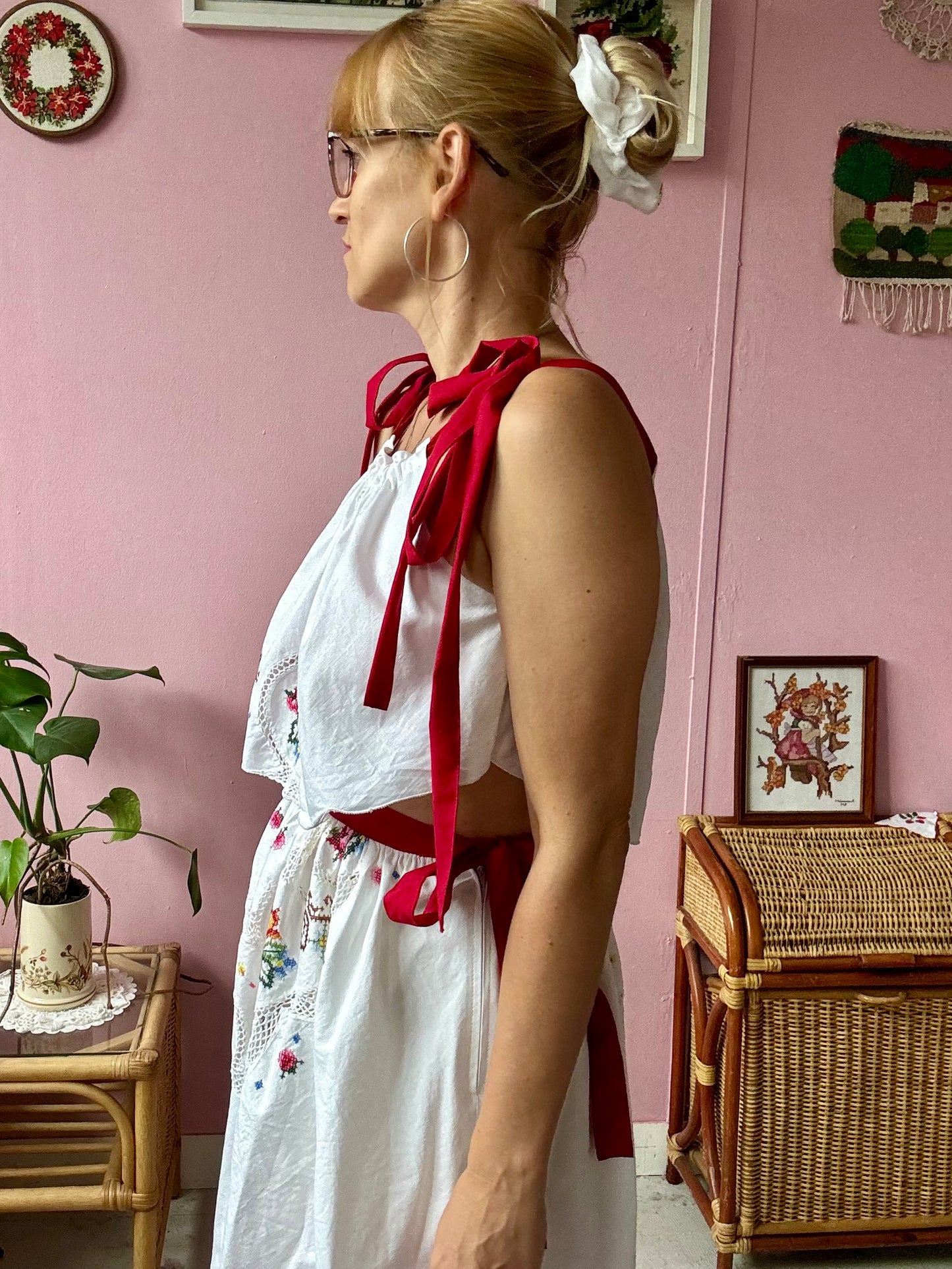 Cross stitch skirt and top set
