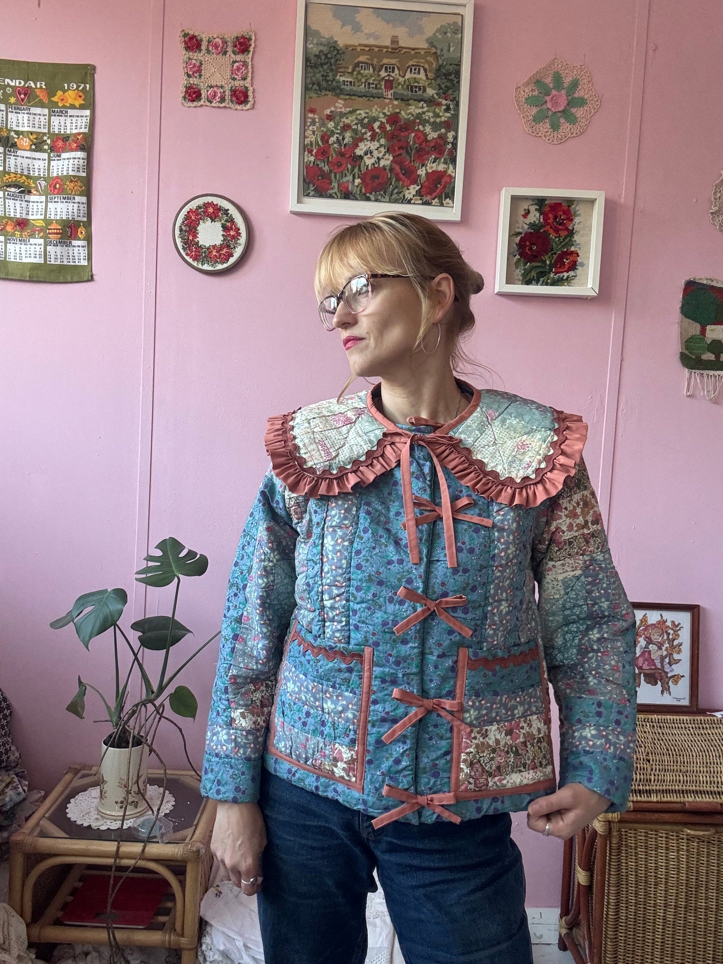 Blue patchwork jacket