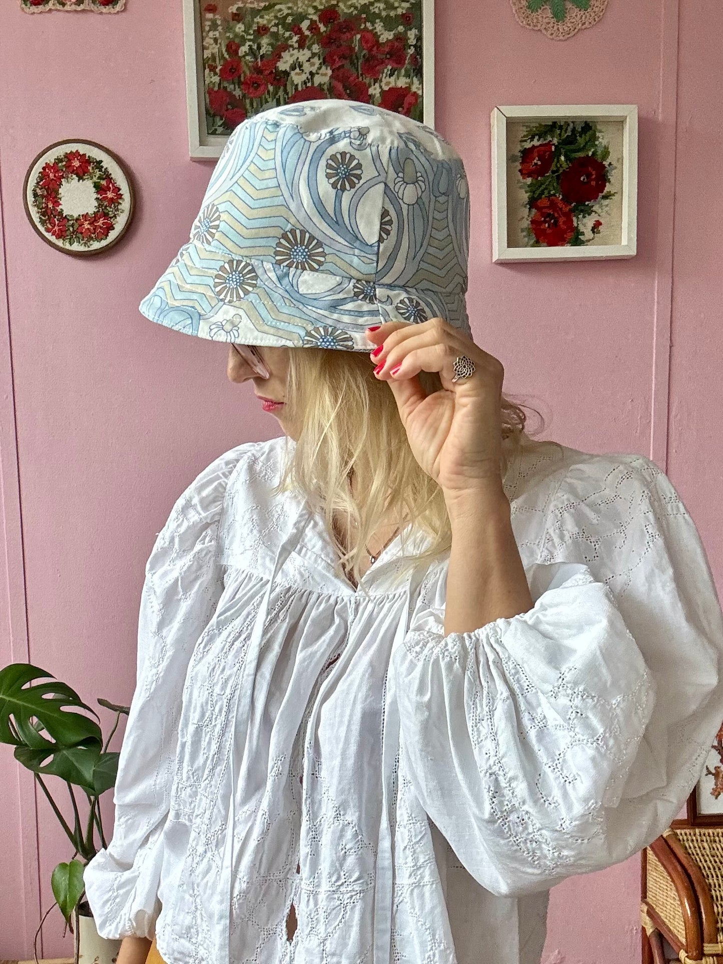 Vintage Levi’s denim and print reversible bucket hat