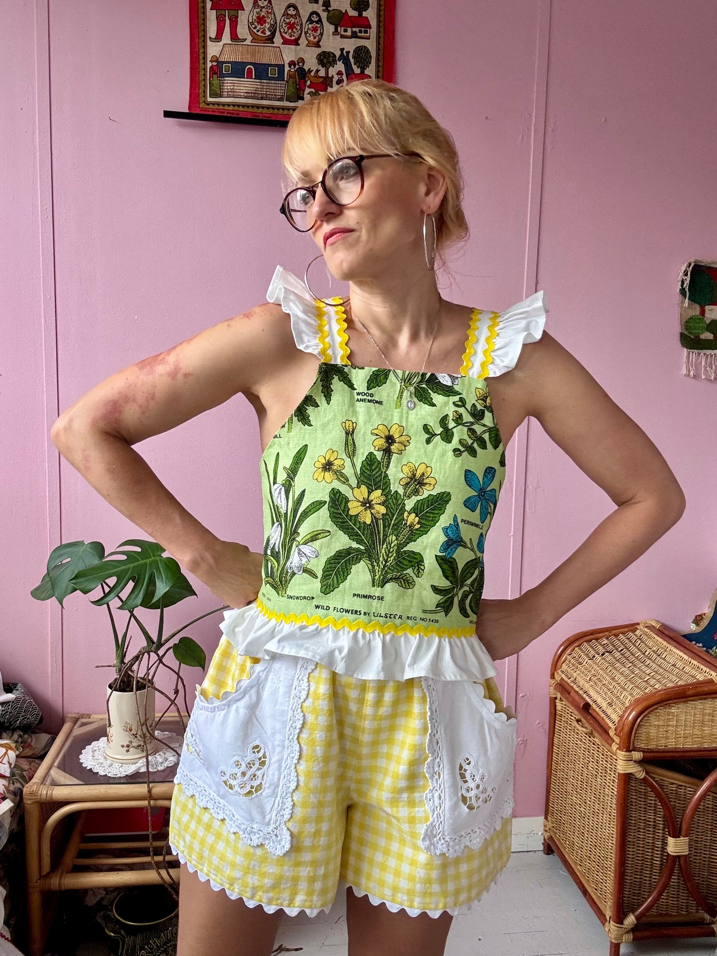 Vintage teatowel summer top