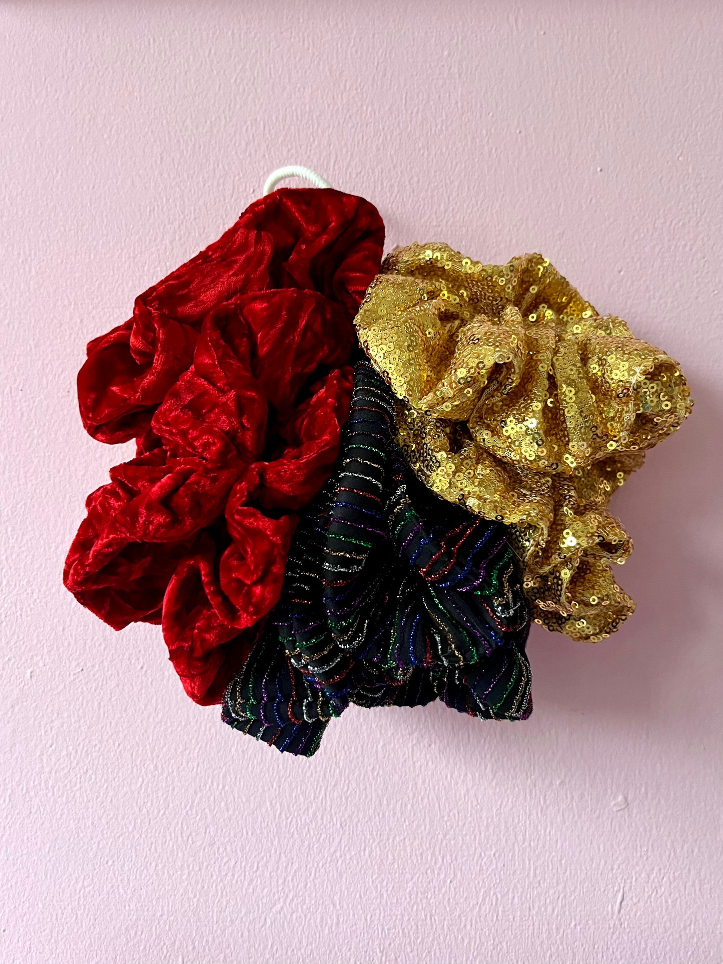 Set of 3 festive scrunchies