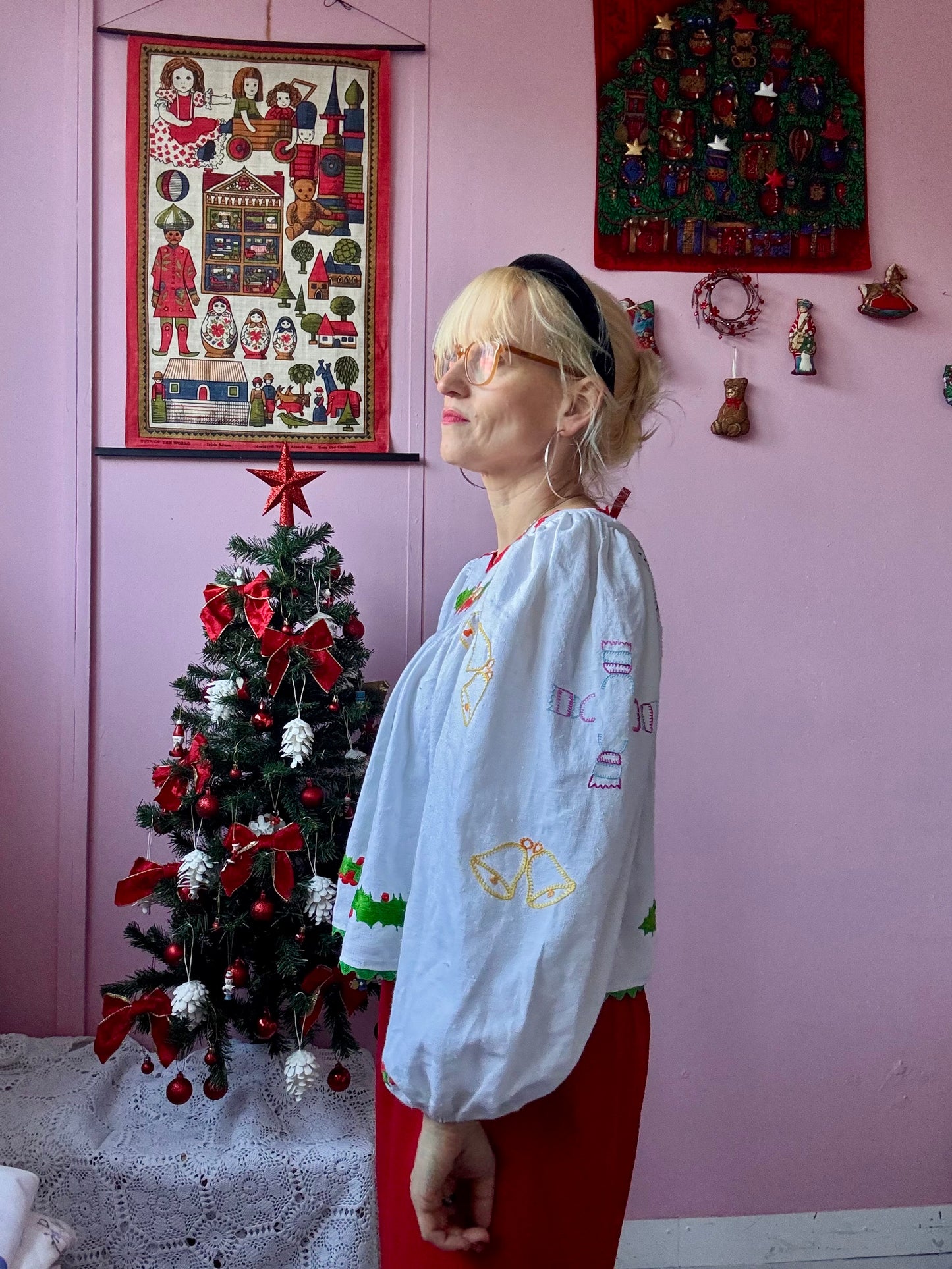 Christmas long sleeves blouse