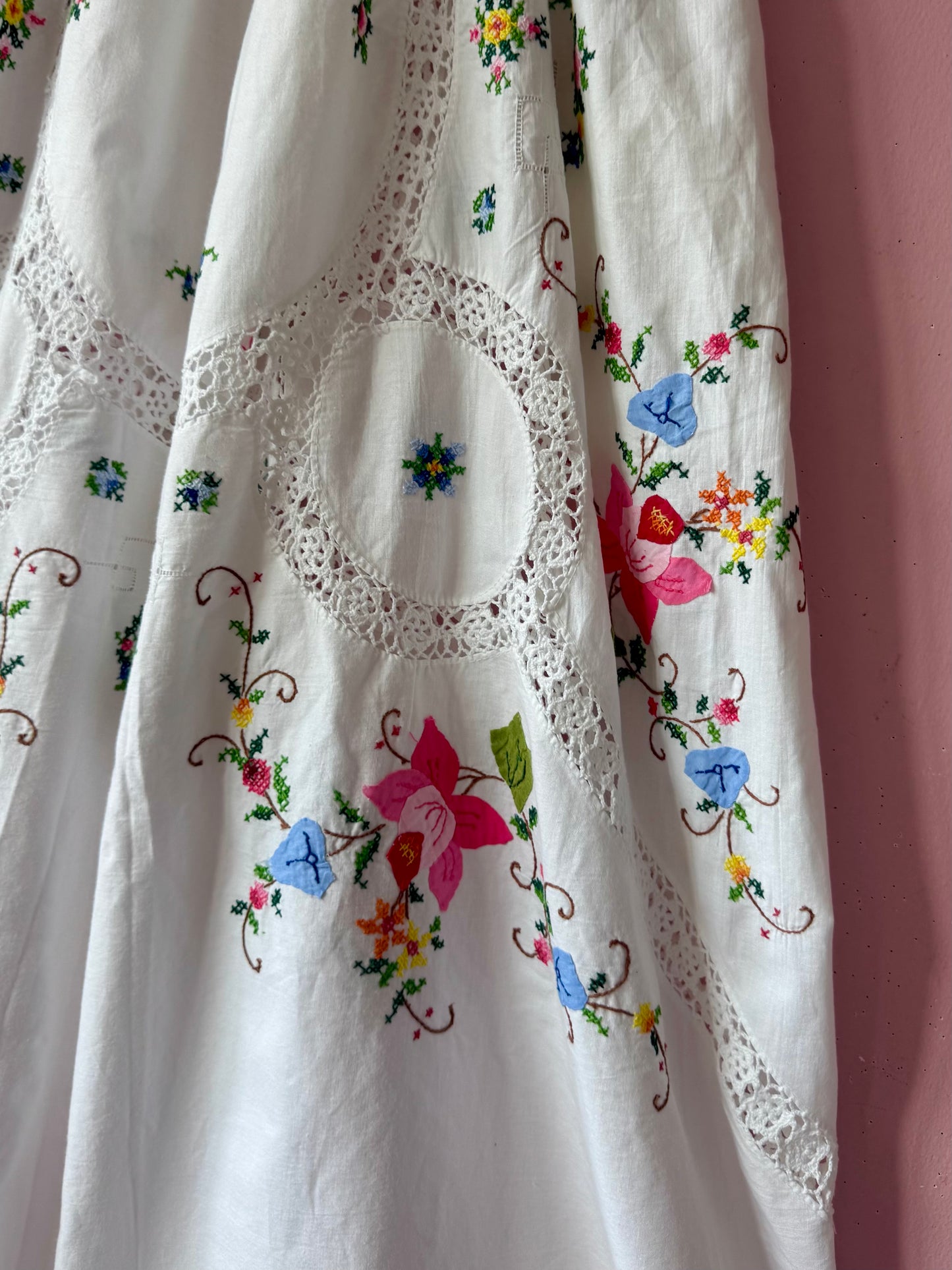 White maxi dress with embroidery