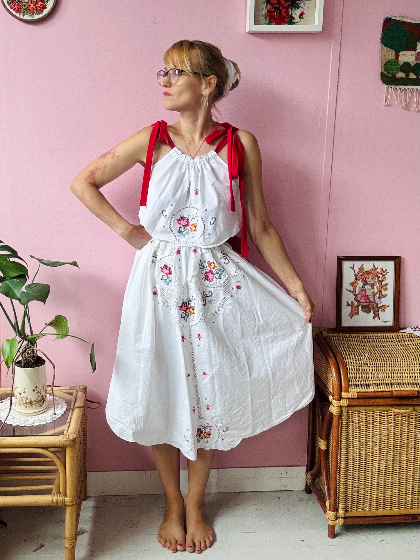 Cross stitch skirt and top set