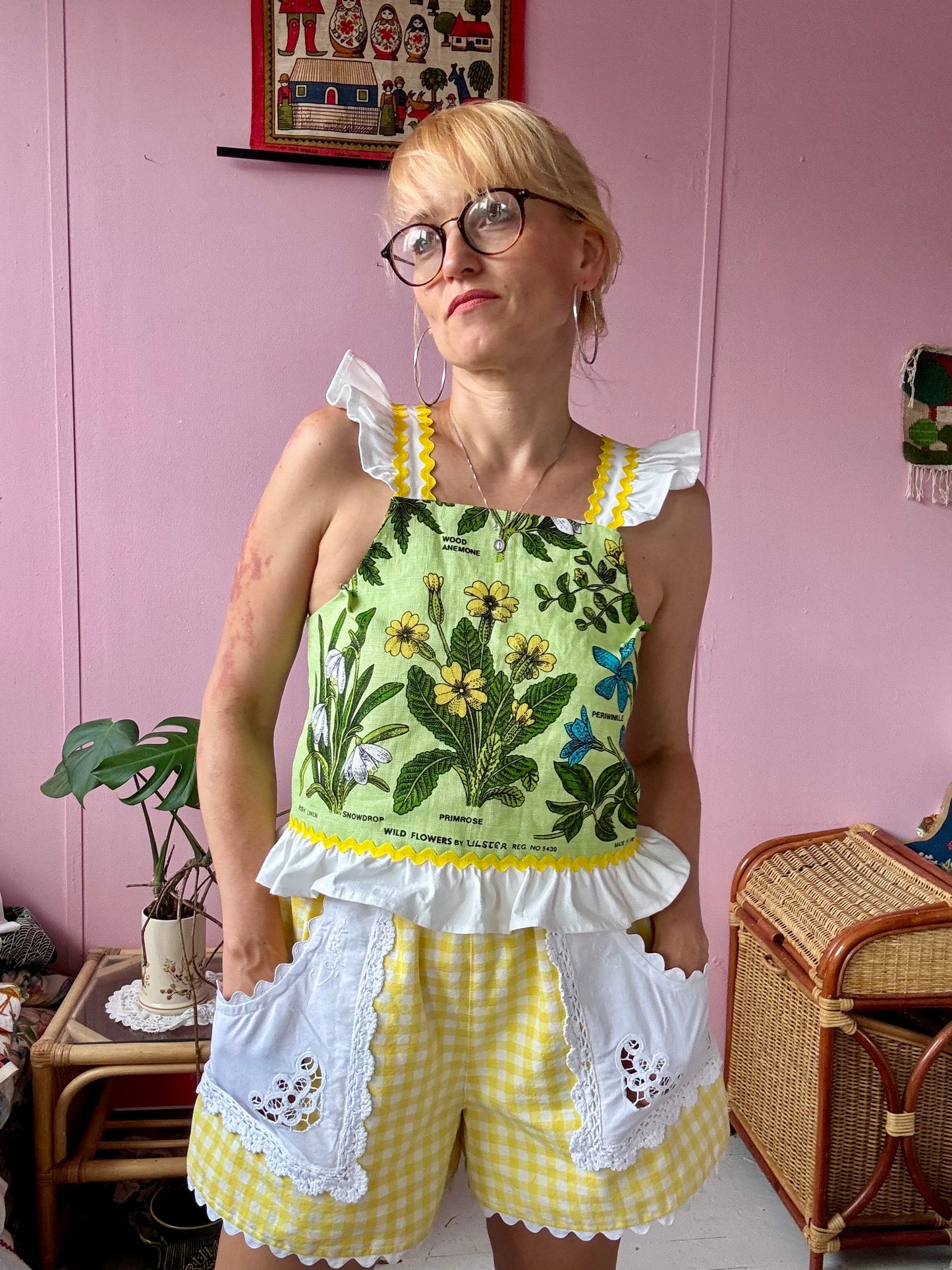 Vintage teatowel summer top