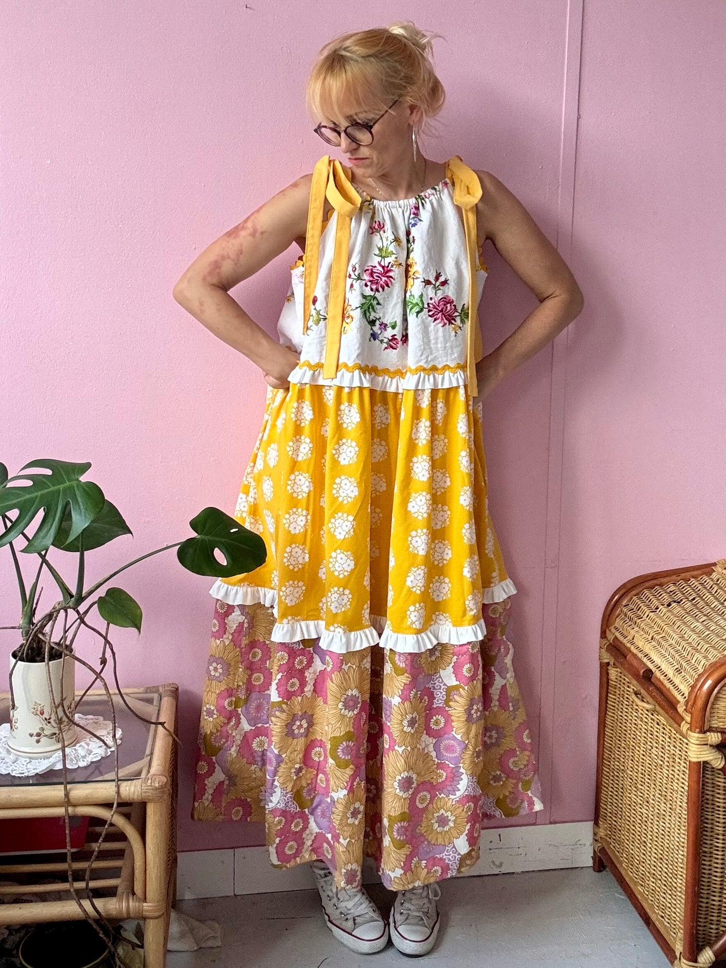 Sleeveless maxi layered dress