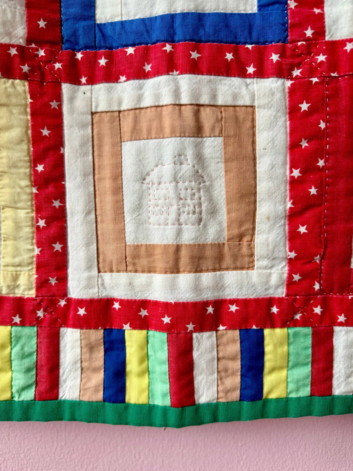 Patchwork vest with bears