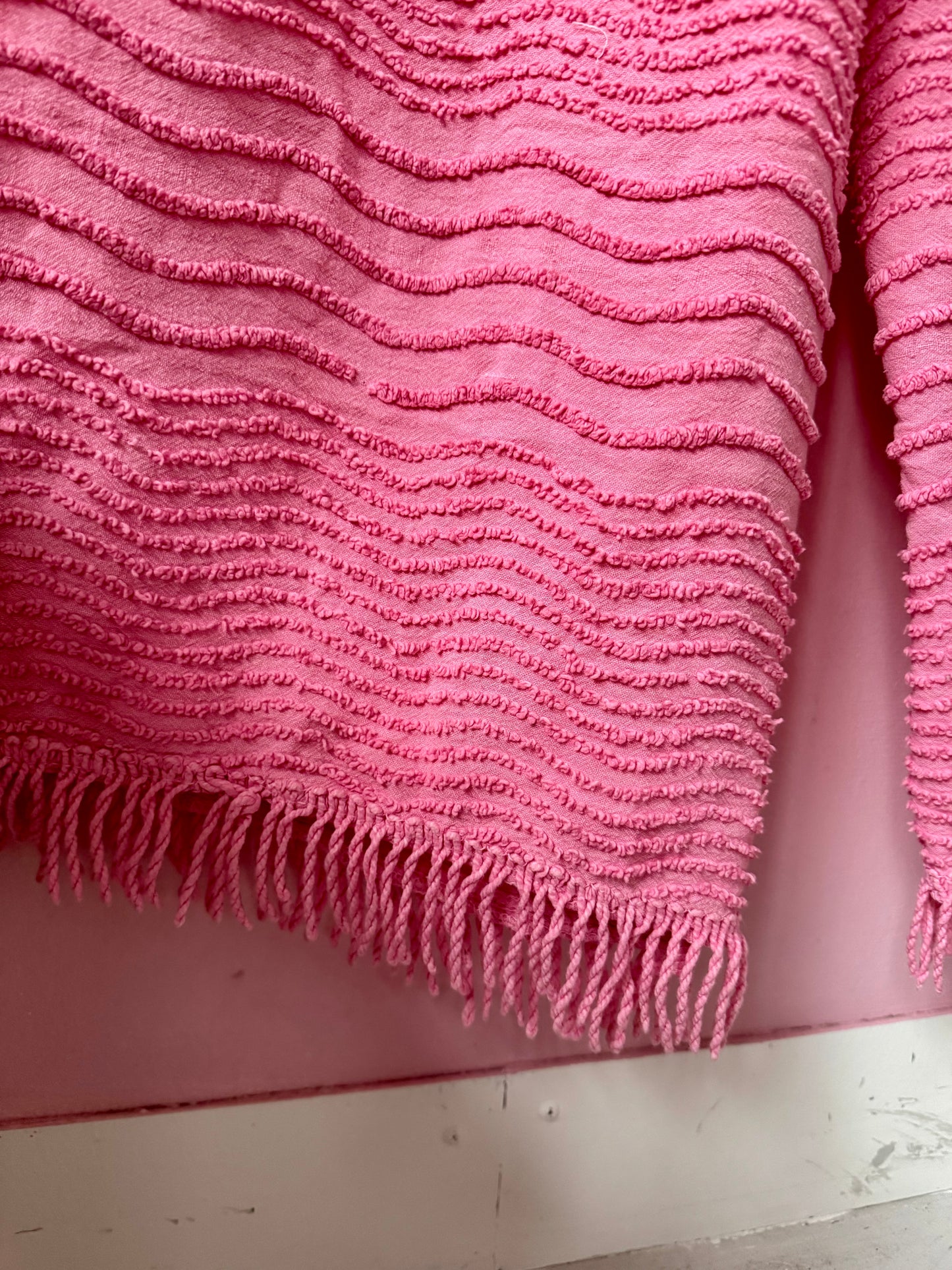 Pink floral and candlewick set