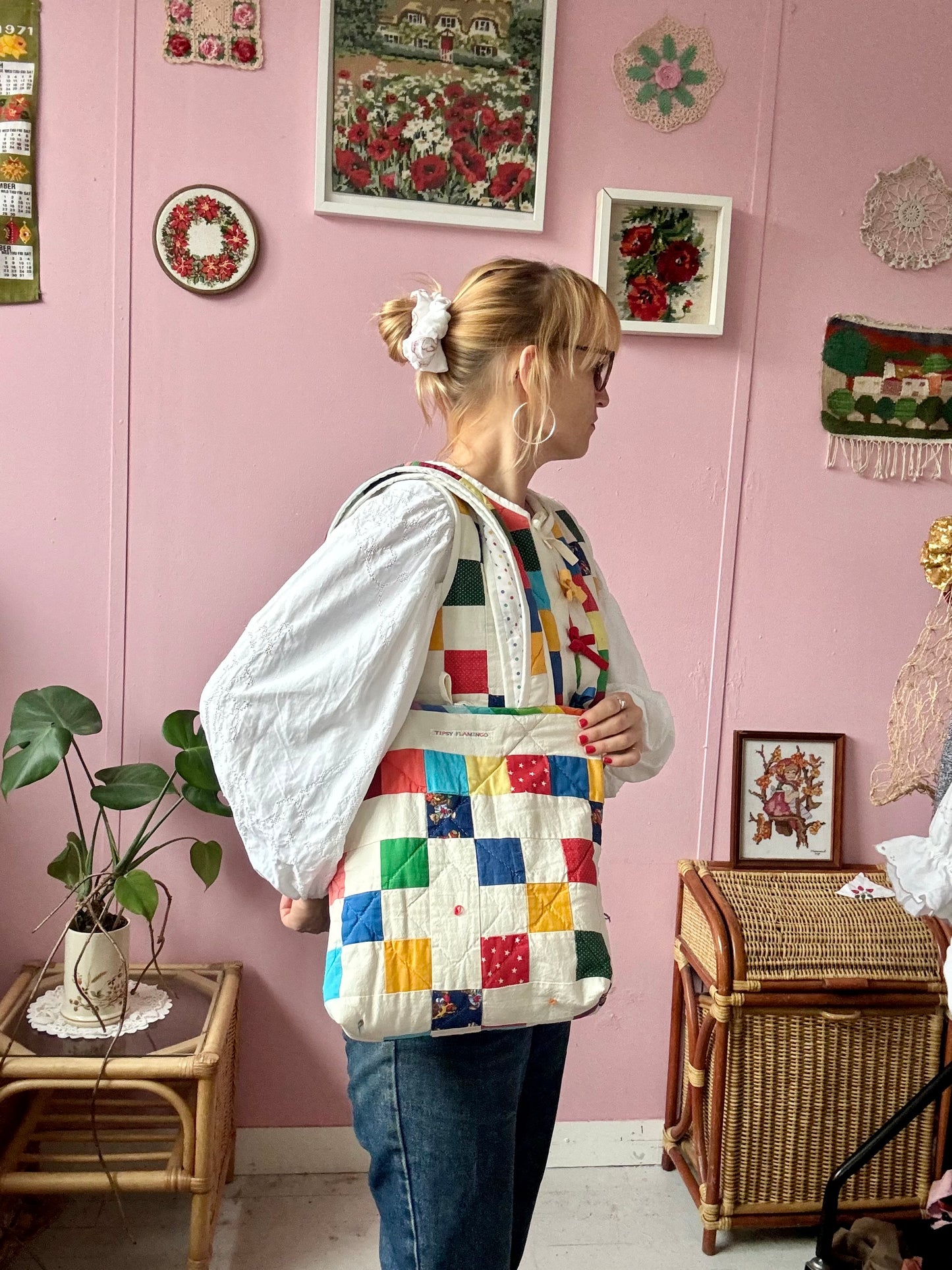 Patchwork tote bag