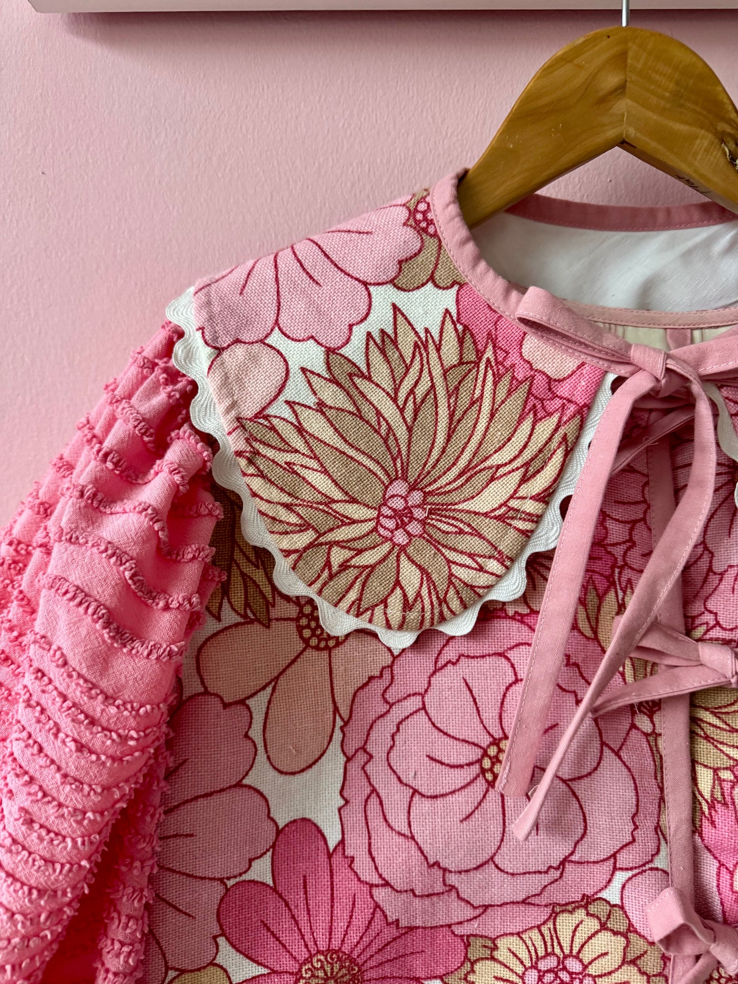 Pink floral and candlewick set