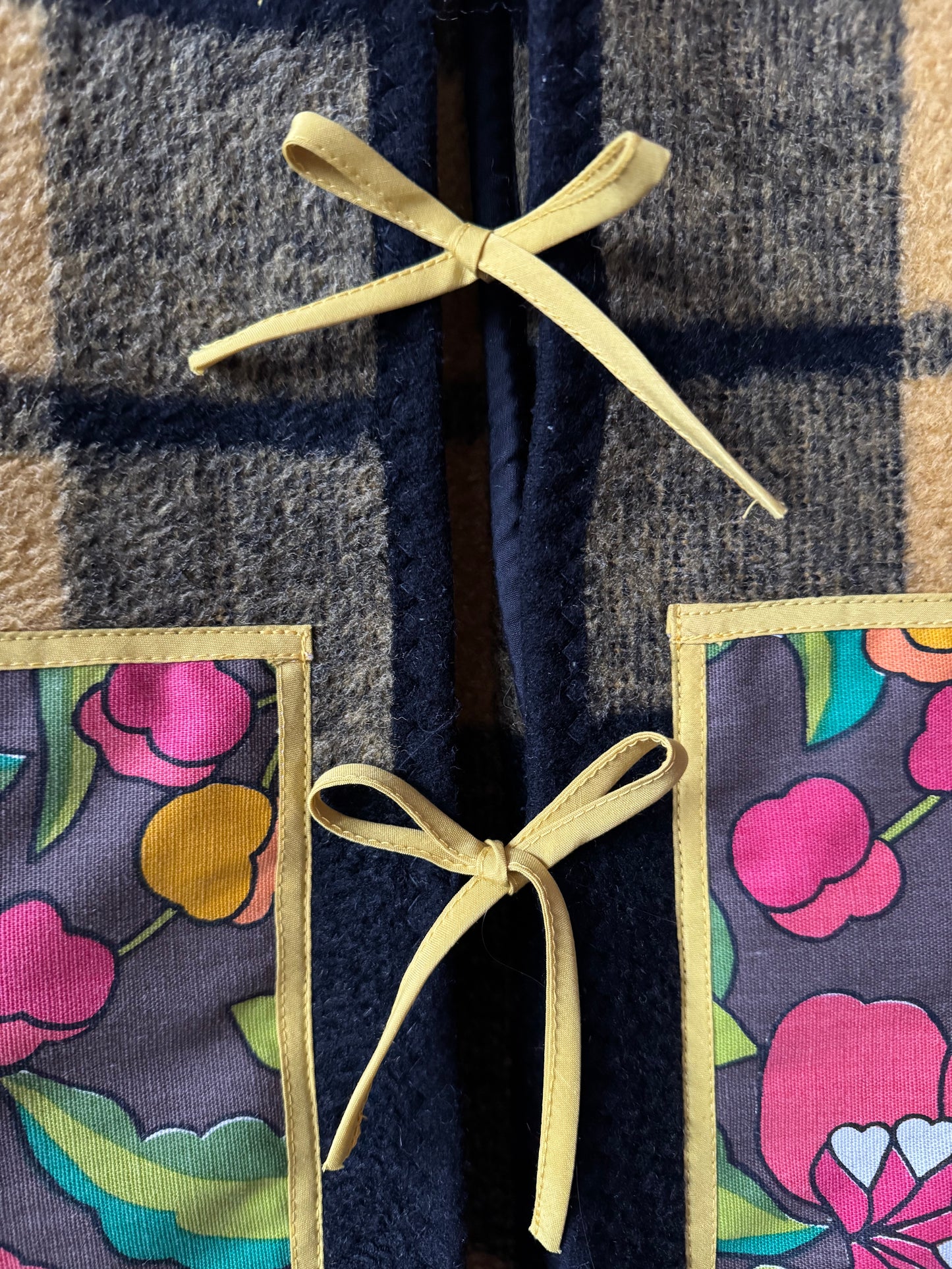 Black and yellow blanket jacket