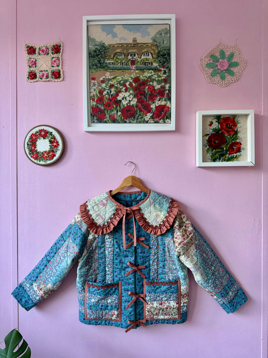 Blue patchwork jacket