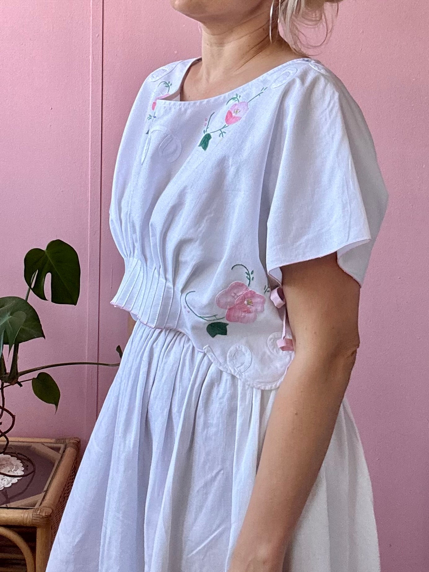 Floral basic top with side bows