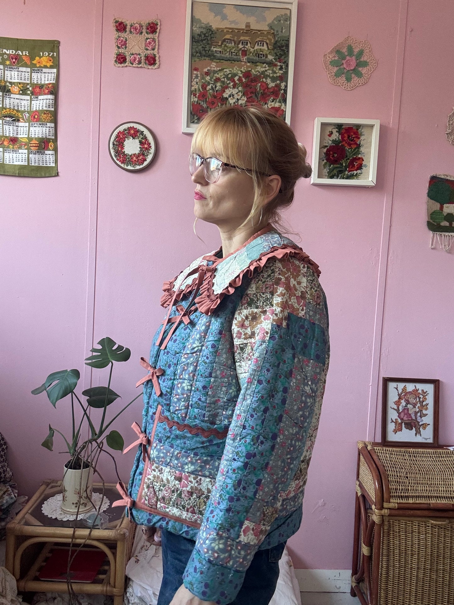 Blue patchwork jacket