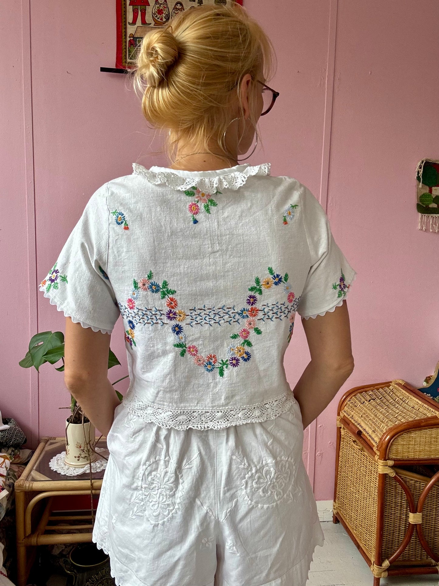 Floral blouse with front buttons